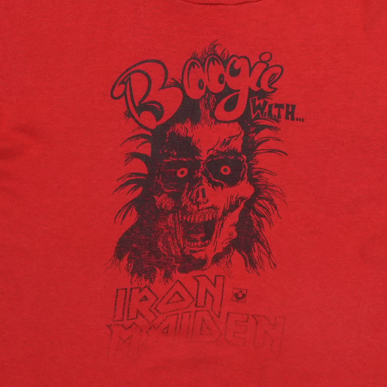 1980s Iron Maiden Boogie With Eddie Shirt Detail 1