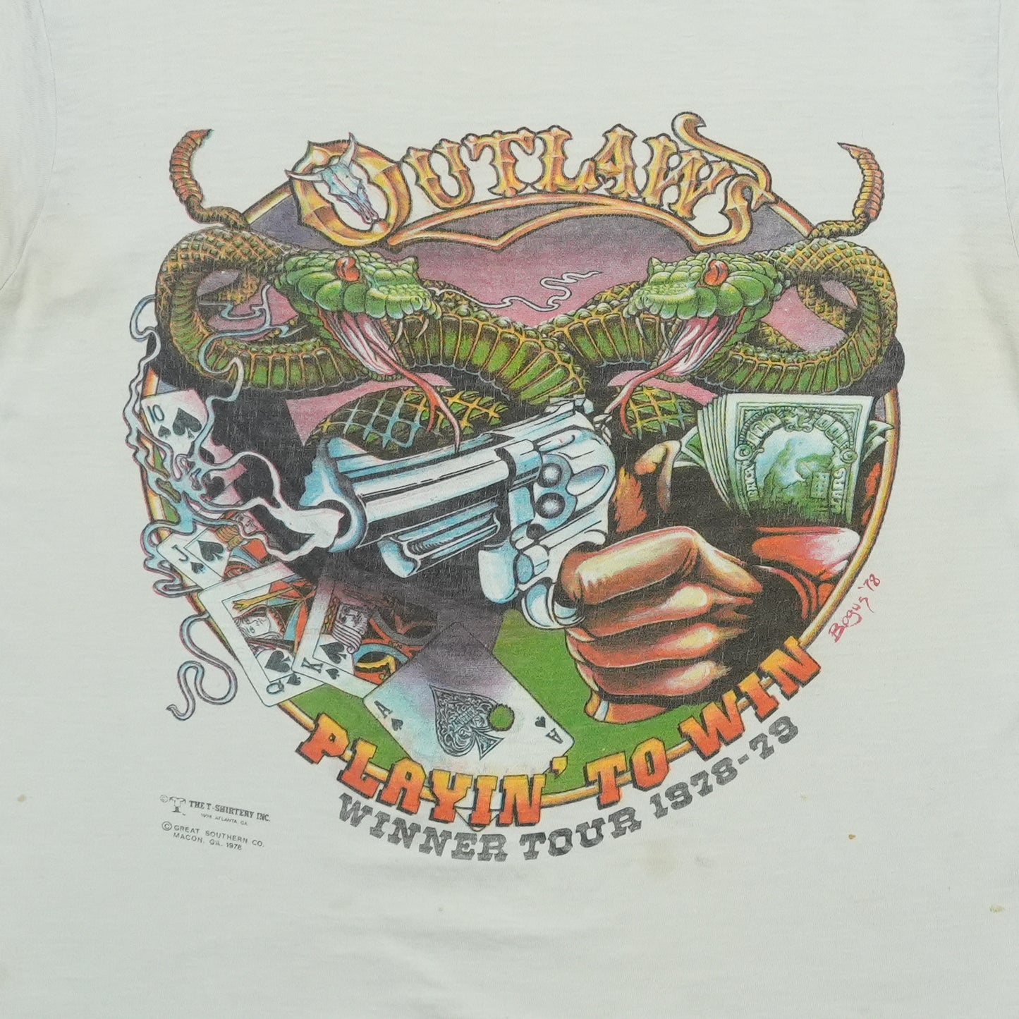 1978 Outlaws Playin to Win Tour Shirt Detail 1