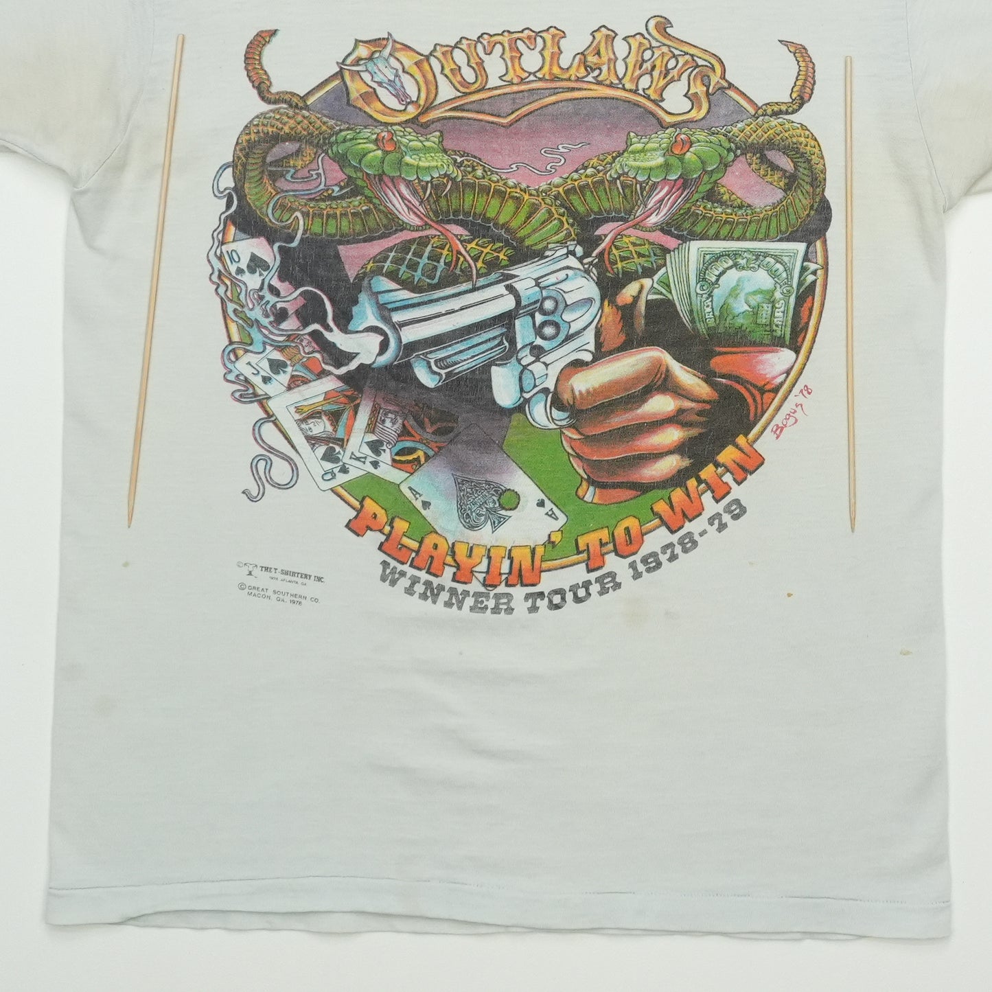 1978 Outlaws Playin to Win Tour Shirt Detail 2