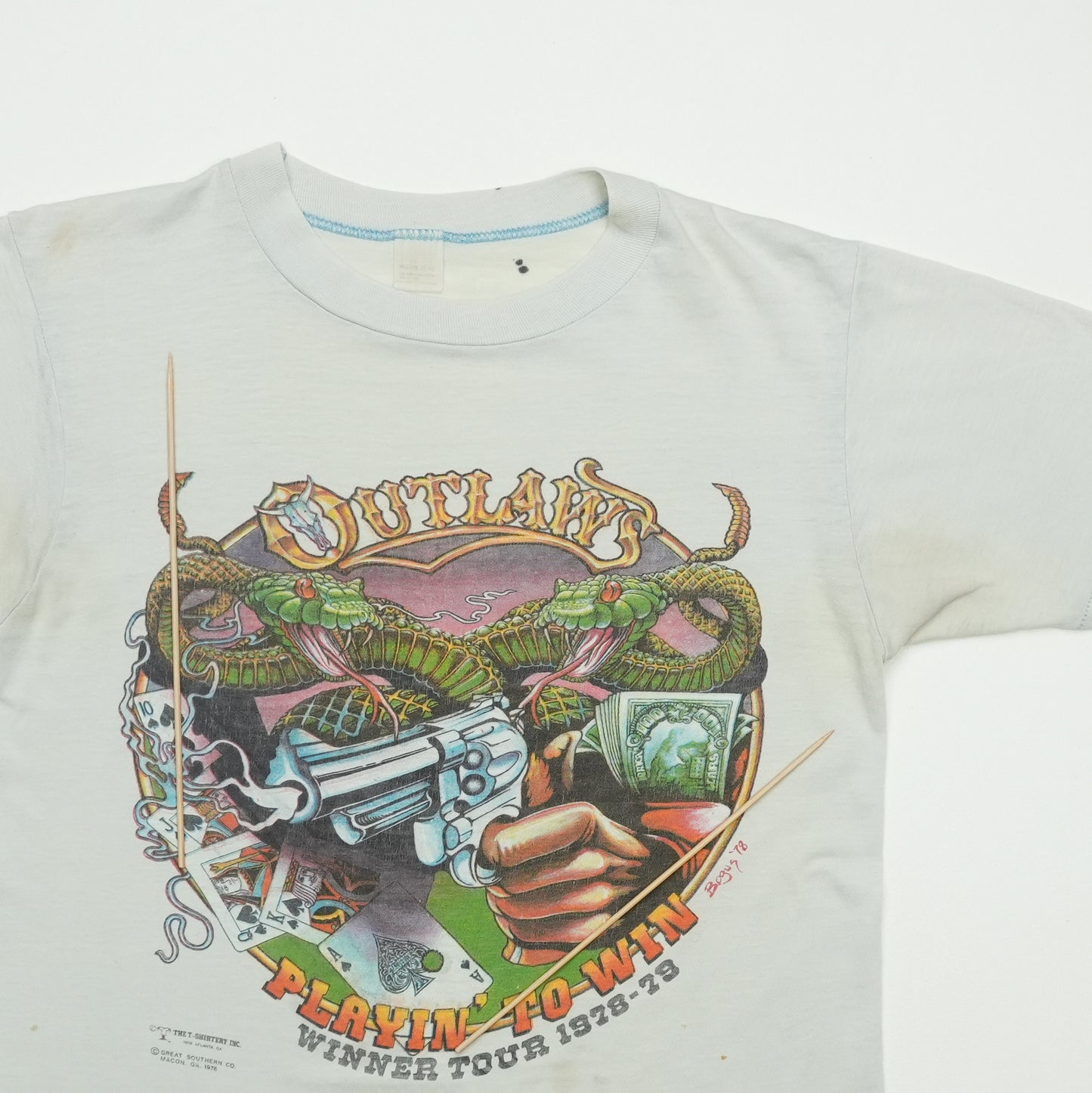 1978 Outlaws Playin to Win Tour Shirt Detail 3