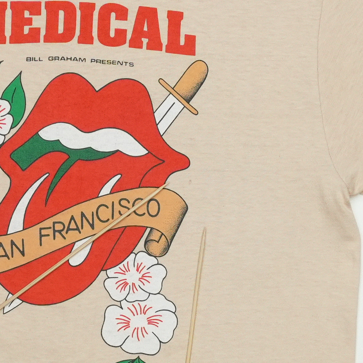 1982 Rolling Stones Staff Bill Graham Concert Shirt Detail 3