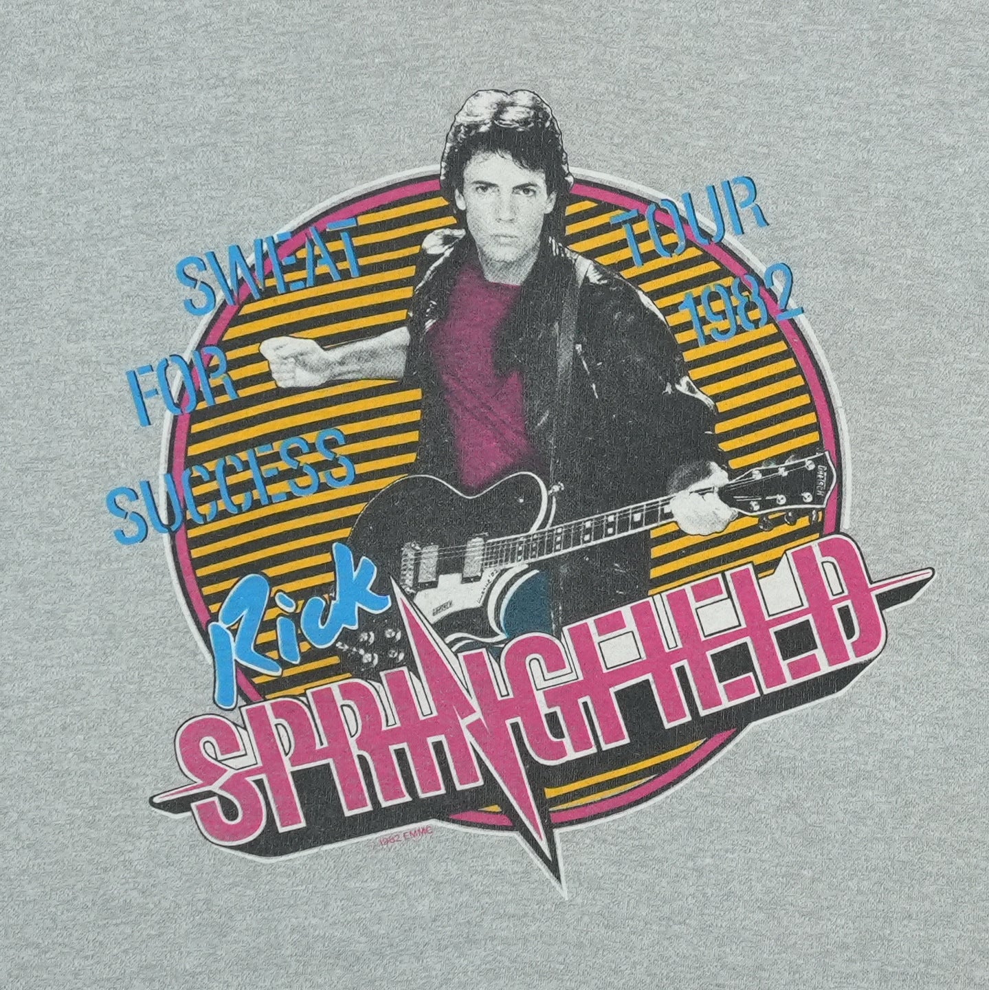 1980s Rick Springfield Sweat For Success Tour Shirt Detail 2