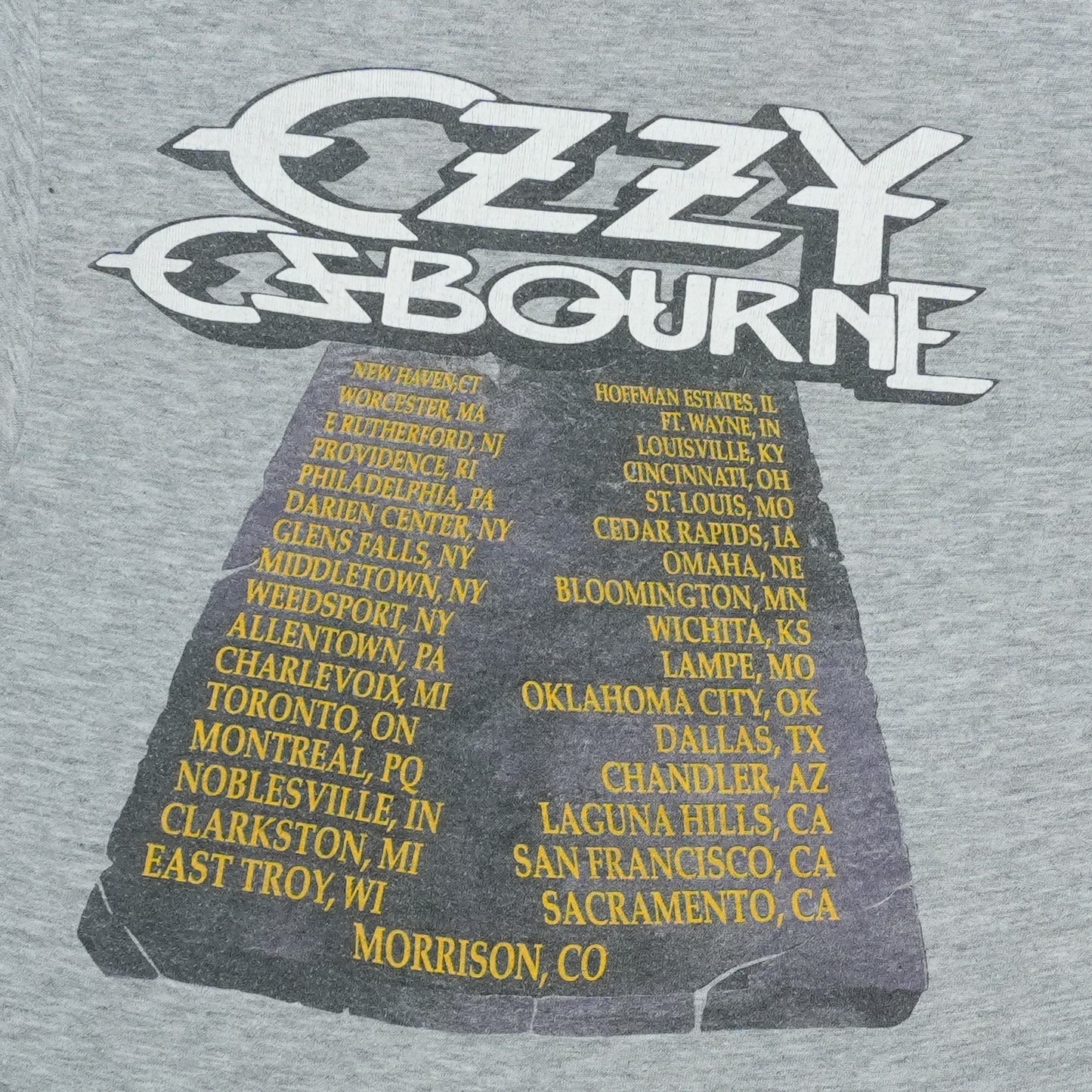 1989 Ozzy Osbourne Tour Shirt Detail 4