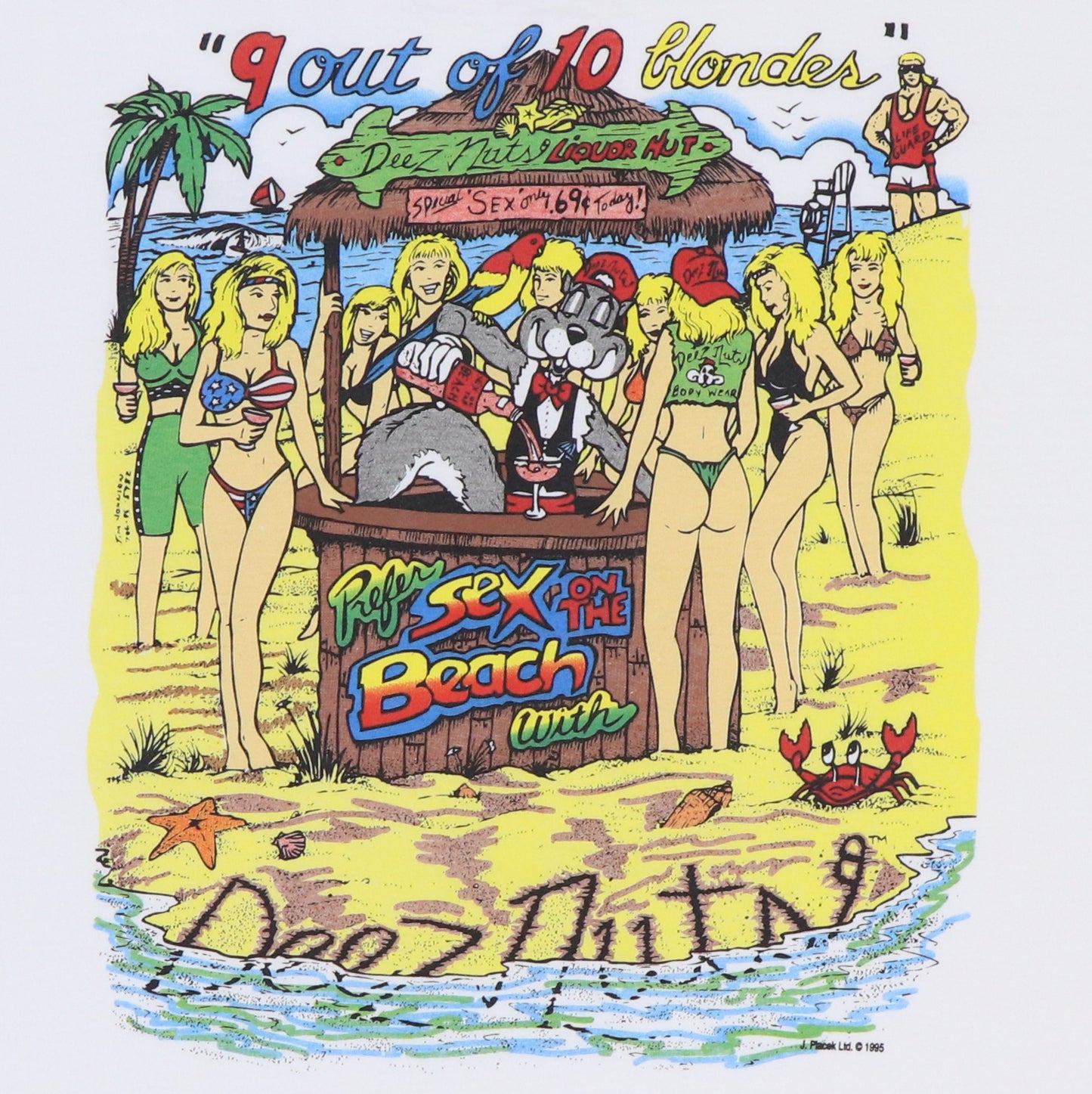 1995 Deez Nuts Life's A Beach Shirt