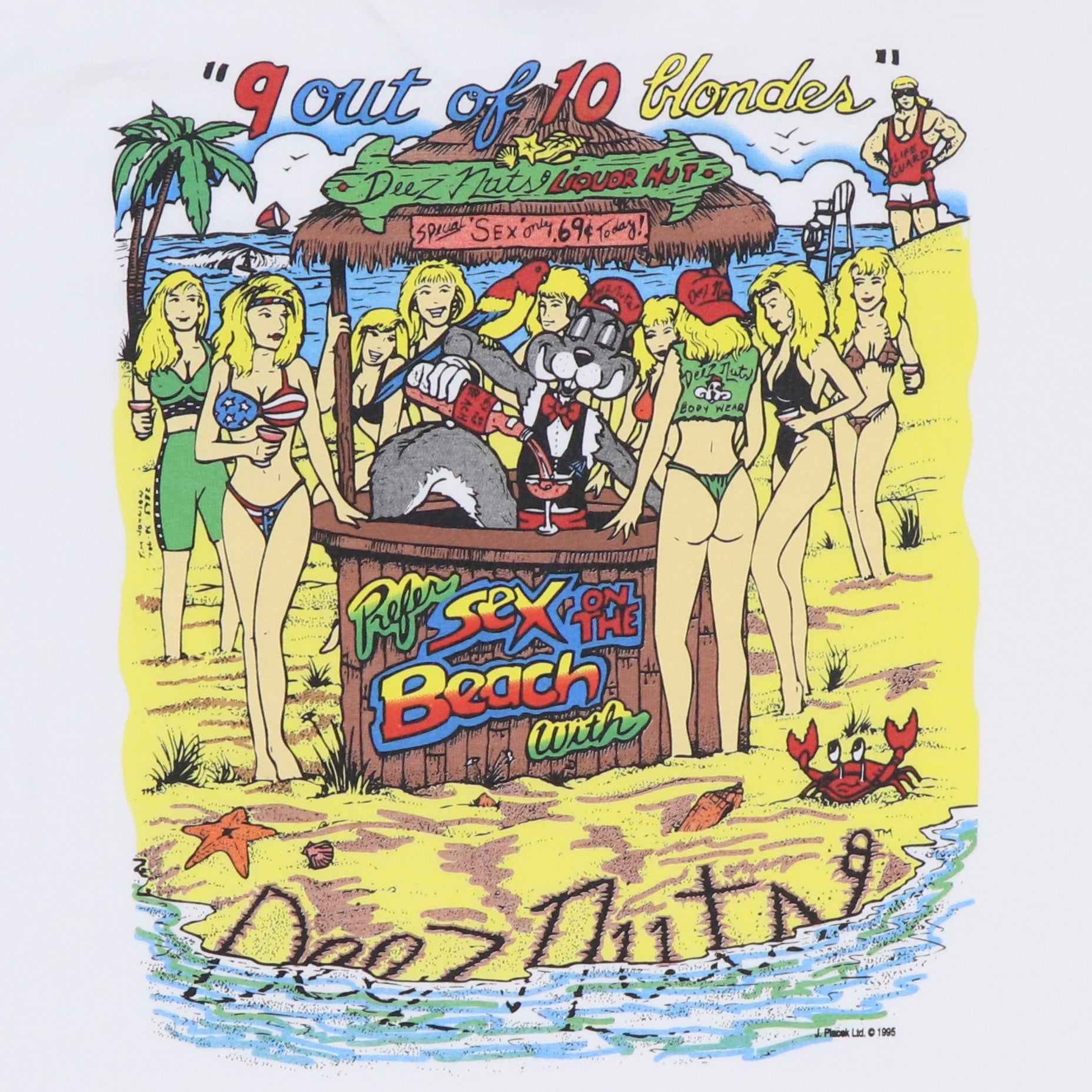 1995 Deez Nuts Life's A Beach Shirt | Authentic Vintage Tee – WyCo