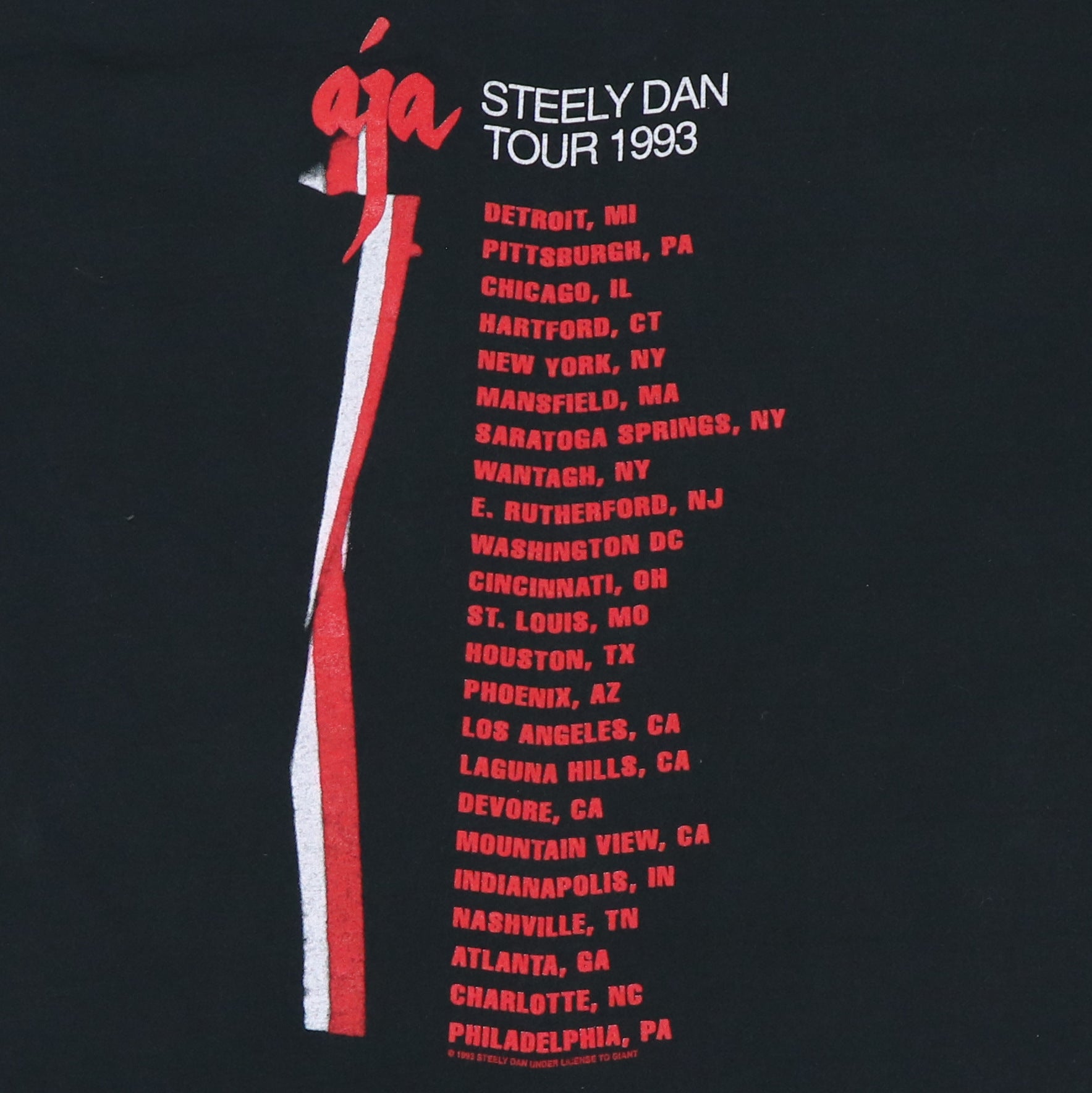 1993 Steely Dan Aja Tour Shirt | Authentic Vintage Tee – WyCo Vintage
