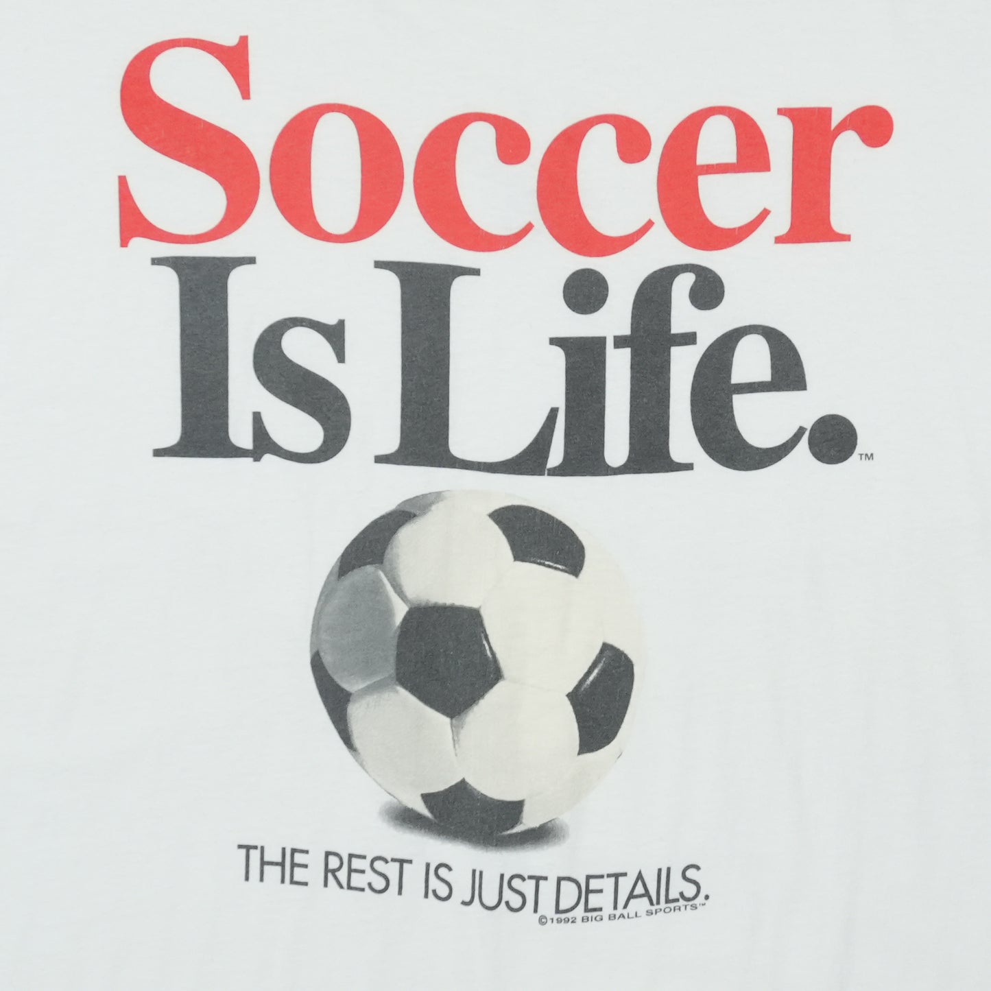1992 Soccer Is Life Shirt Detail 2