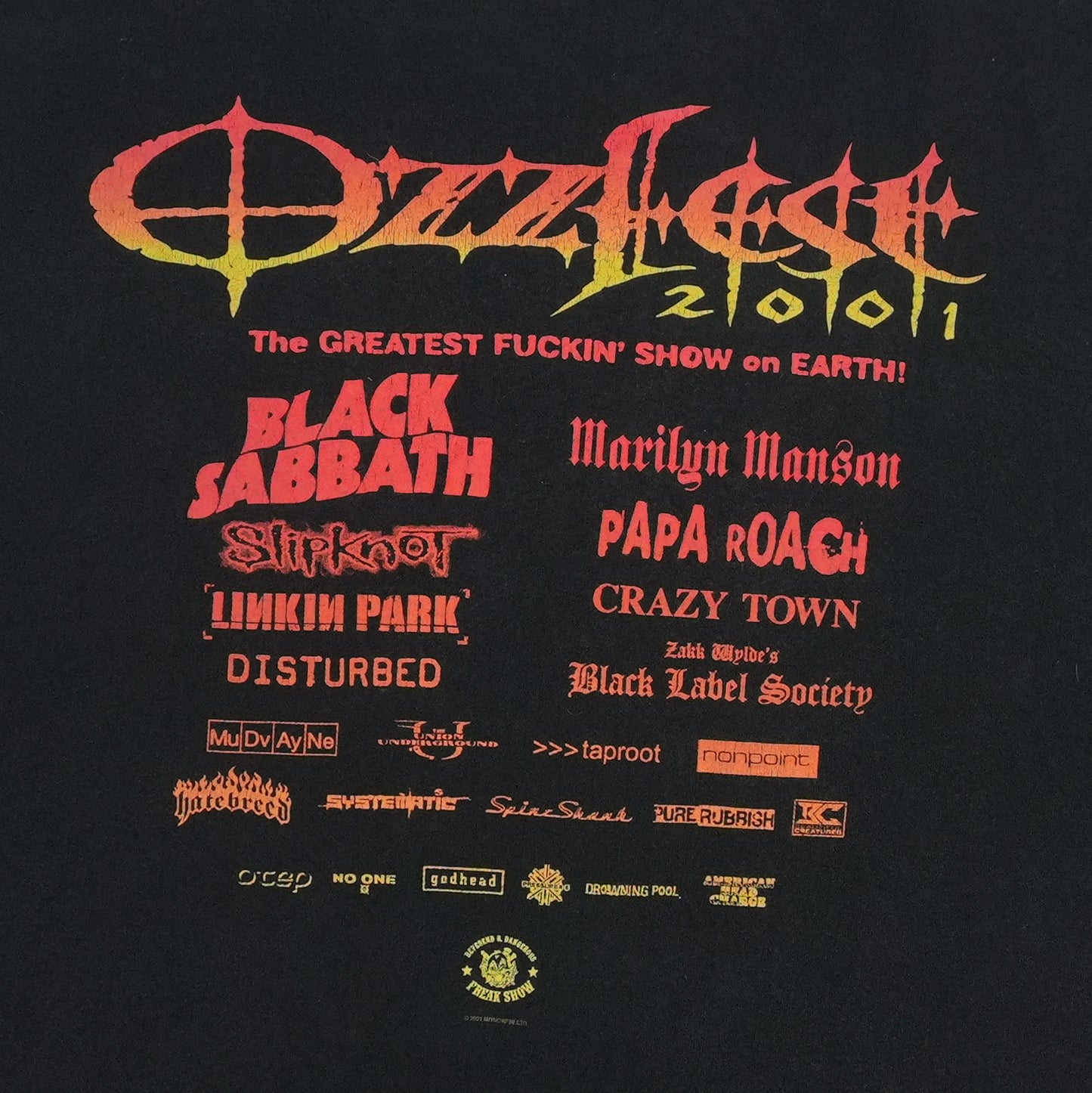 2001 Ozzfest Concert Shirt Detail