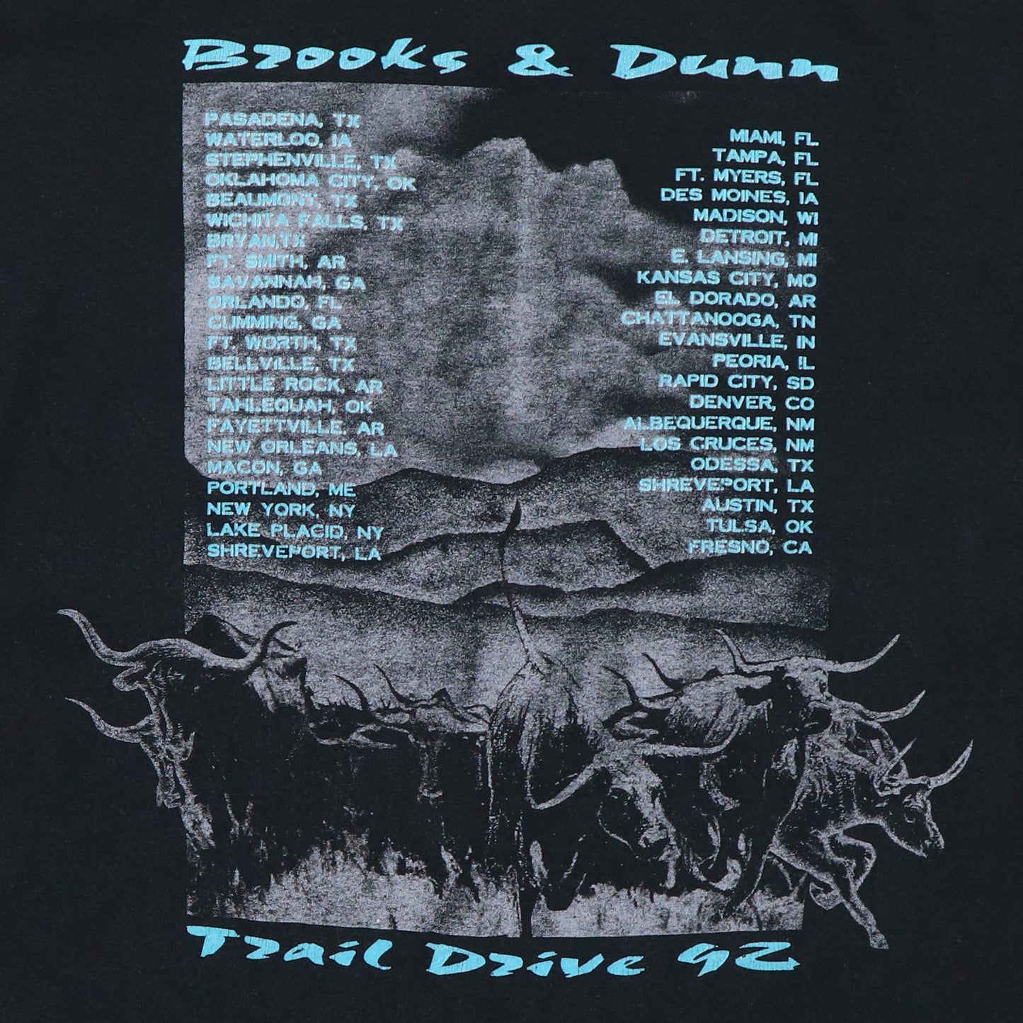 1992 Brooks & Dunn Trail Drive Tour Shirt