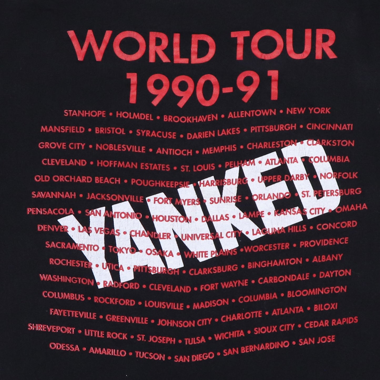 1990 Damn Yankees Yanked World Tour Shirt