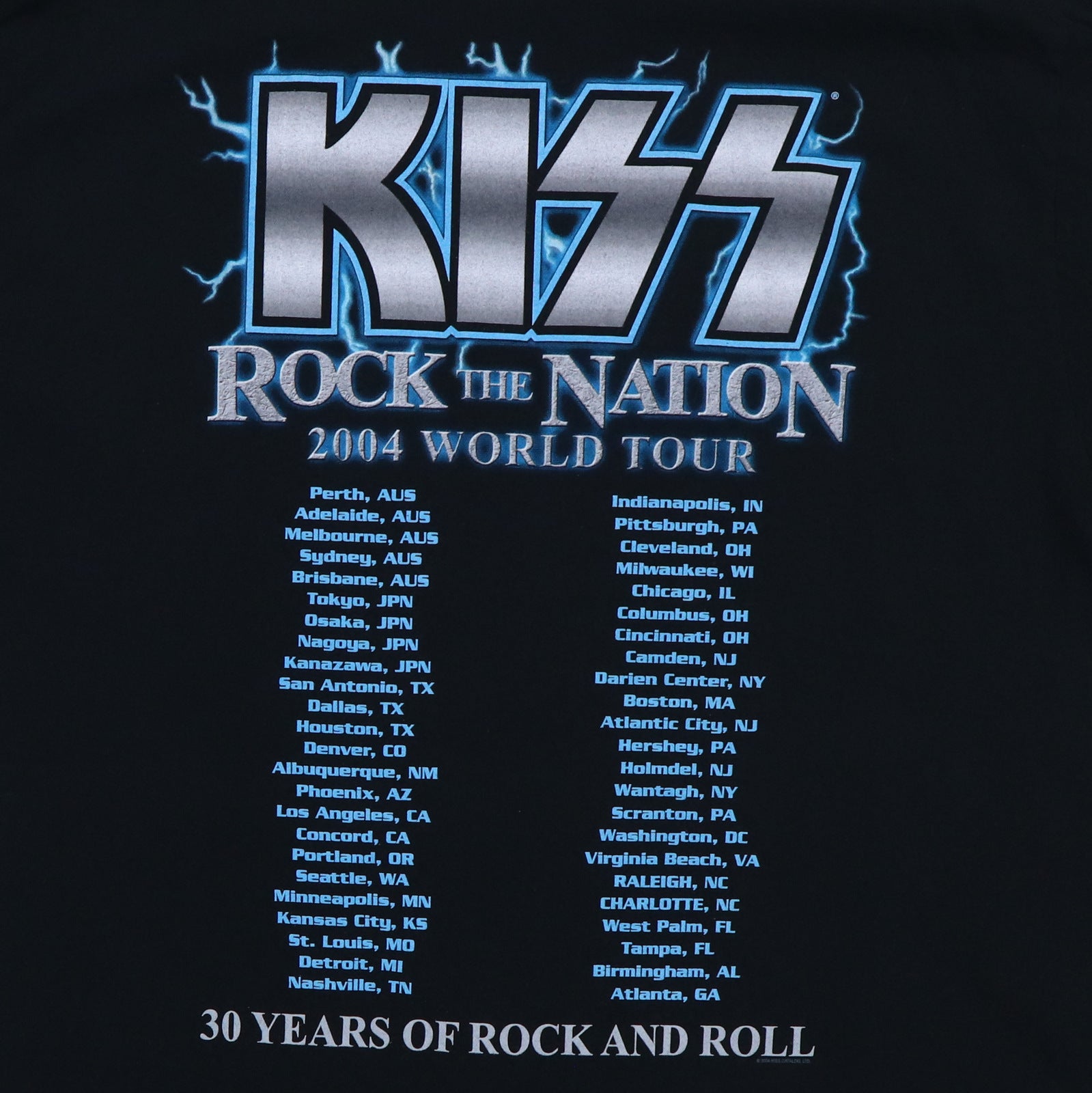 2004 Kiss Rock The Nation Tour Vintage T-Shirt ‚Äì Rare