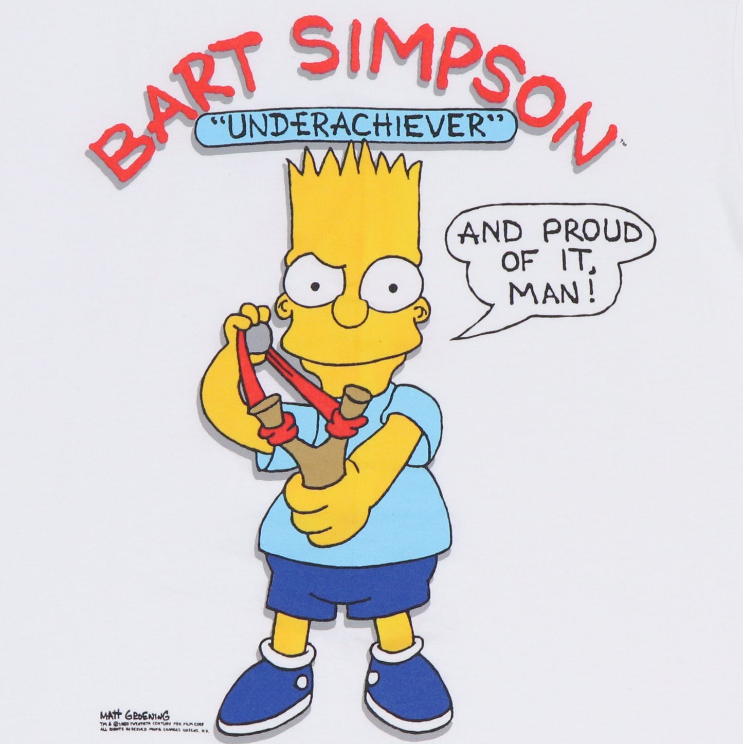 1989 The Simpsons Bart Underachiever Shirt