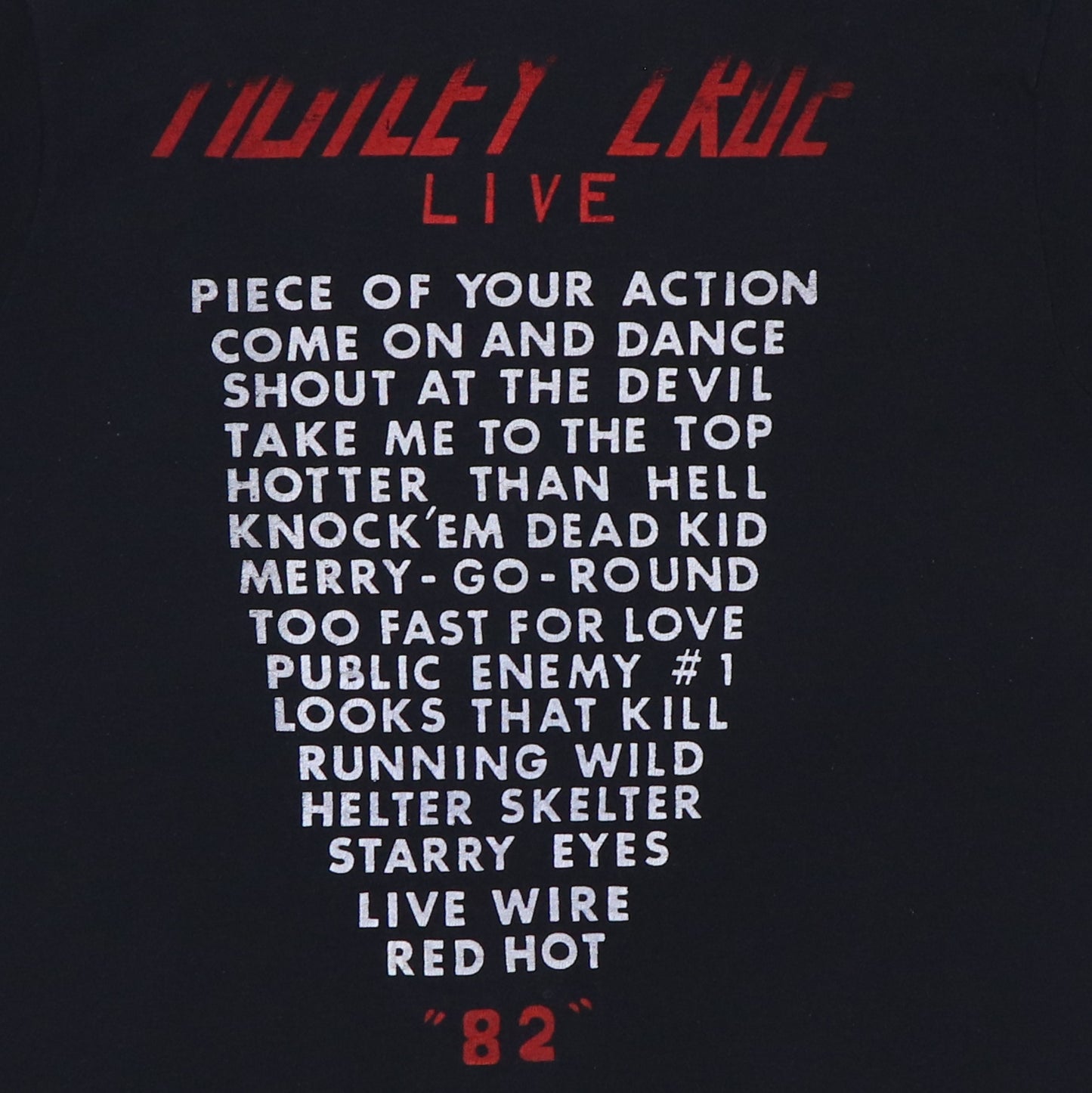 1982 Motley Crue Live Tour Shirt