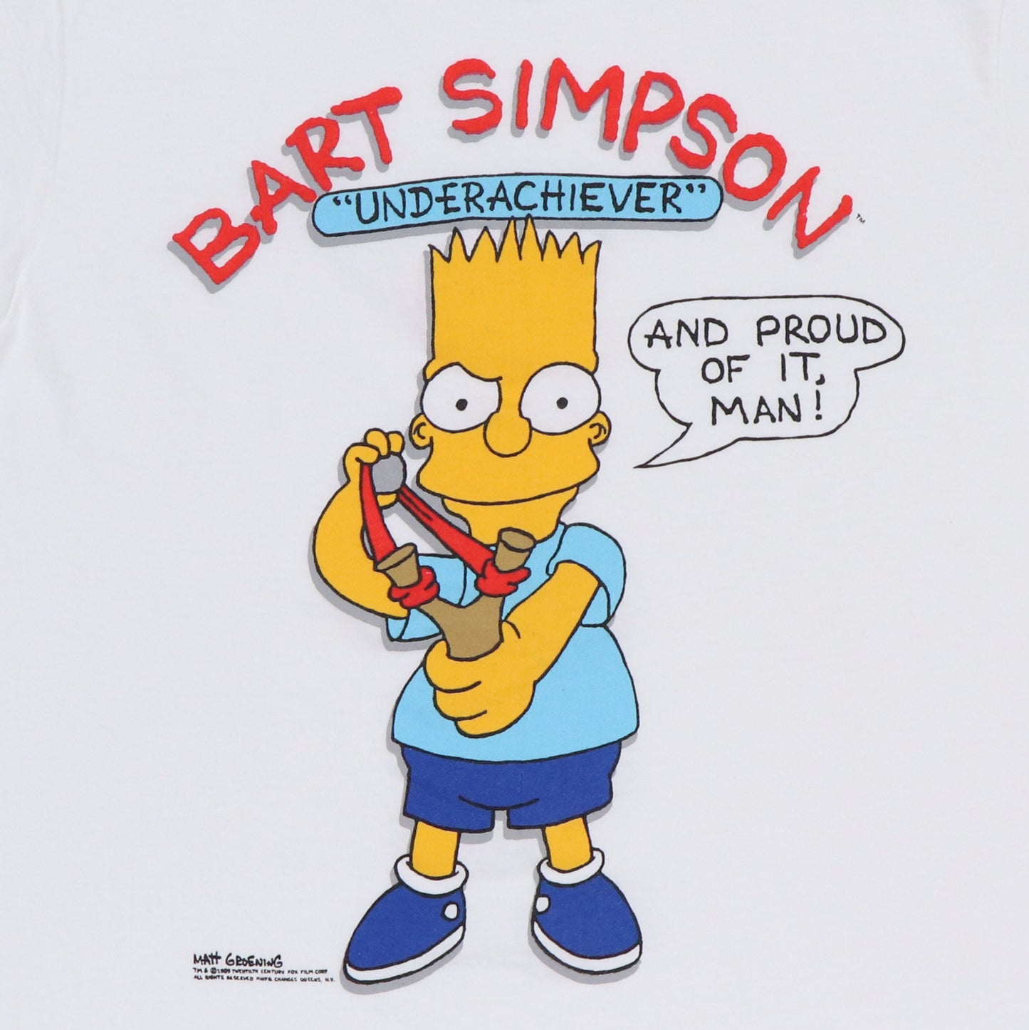 1989 The Simpsons Bart Simpson Underachiever Shirt