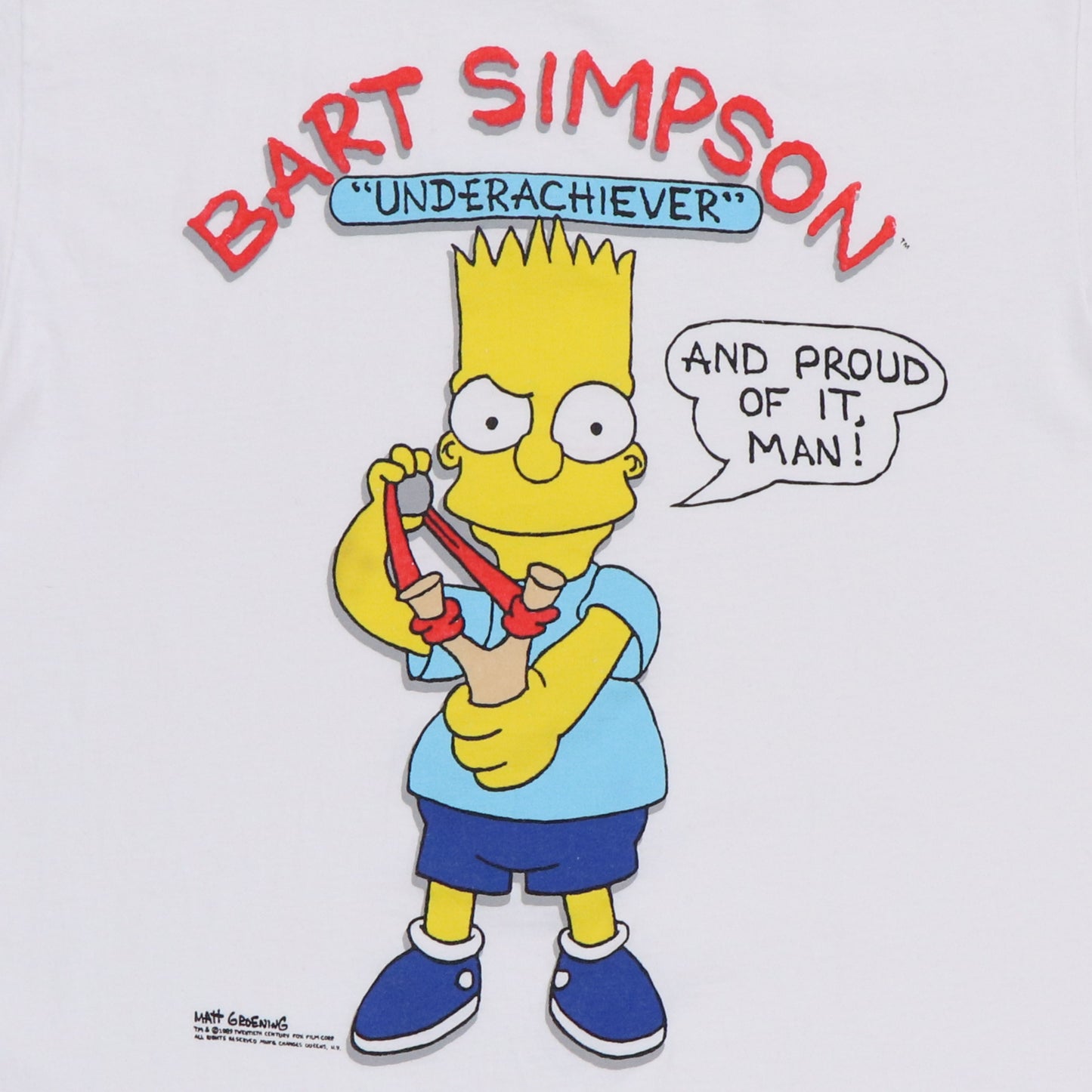 1989 The Simpsons Bart Underachiever Shirt