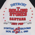 1981 Rolling Stones Iggy Pop Tour Jersey Shirt