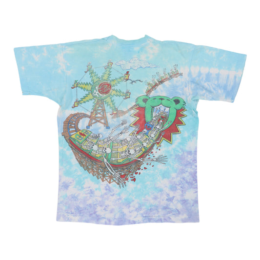 1993 Grateful Dead Amusement Park Liquid Blue Tie Dye Shirt