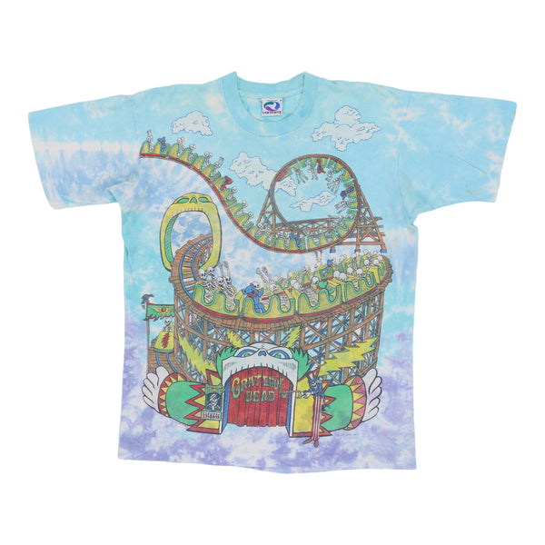 1993 Grateful Dead Amusement Park Liquid Blue Tie Dye Shirt