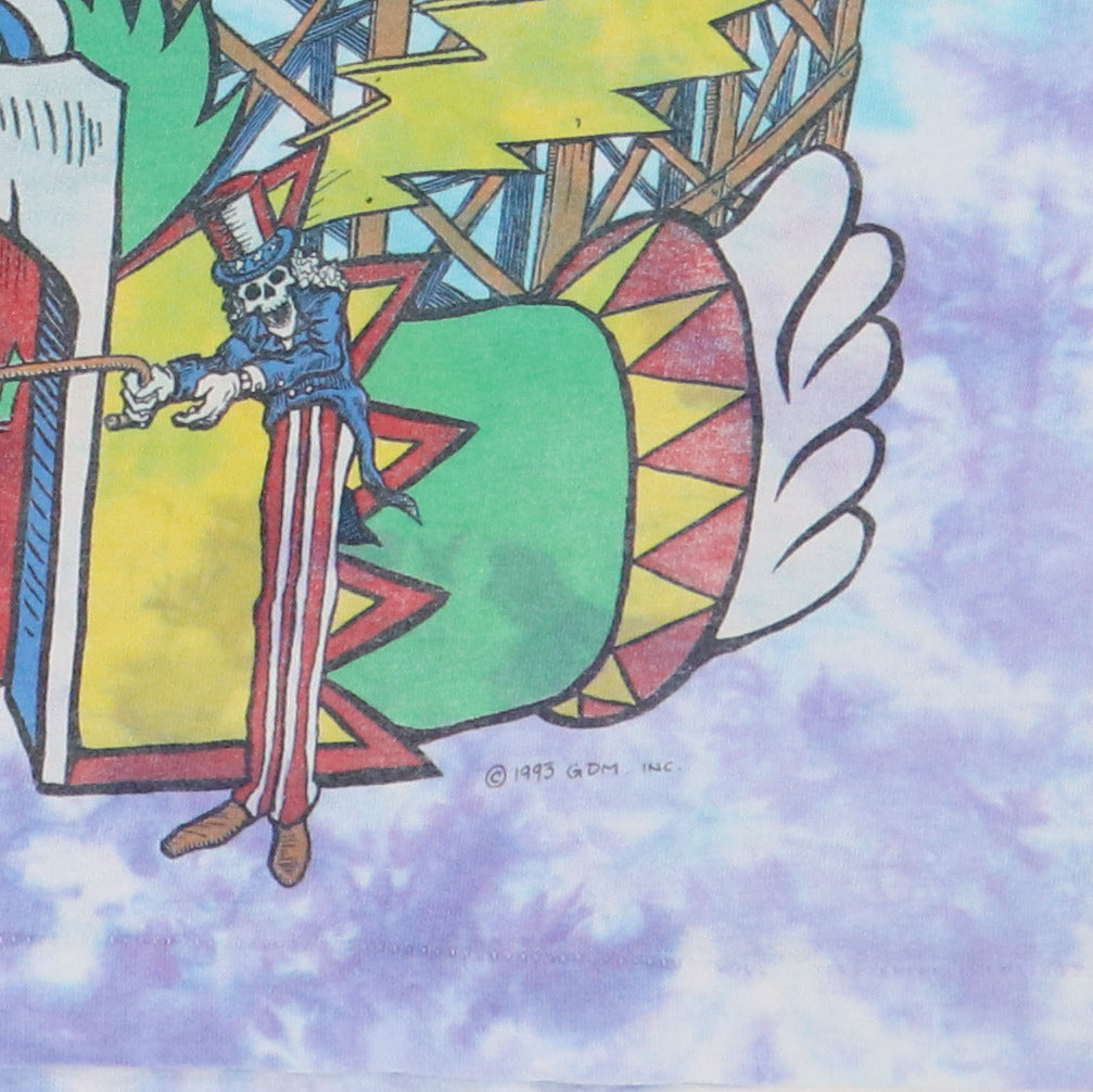 1993 Grateful Dead Amusement Park Liquid Blue Tie Dye Shirt