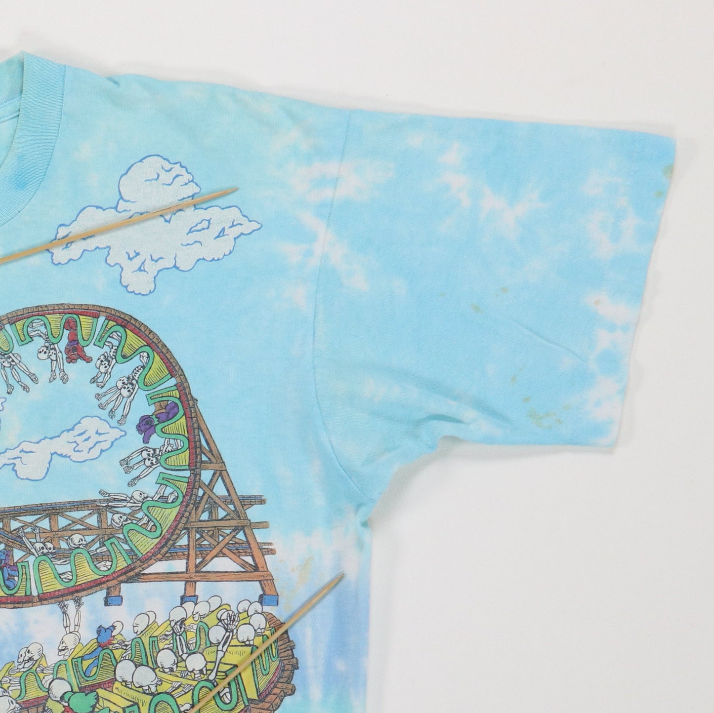 1993 Grateful Dead Amusement Park Liquid Blue Tie Dye Shirt