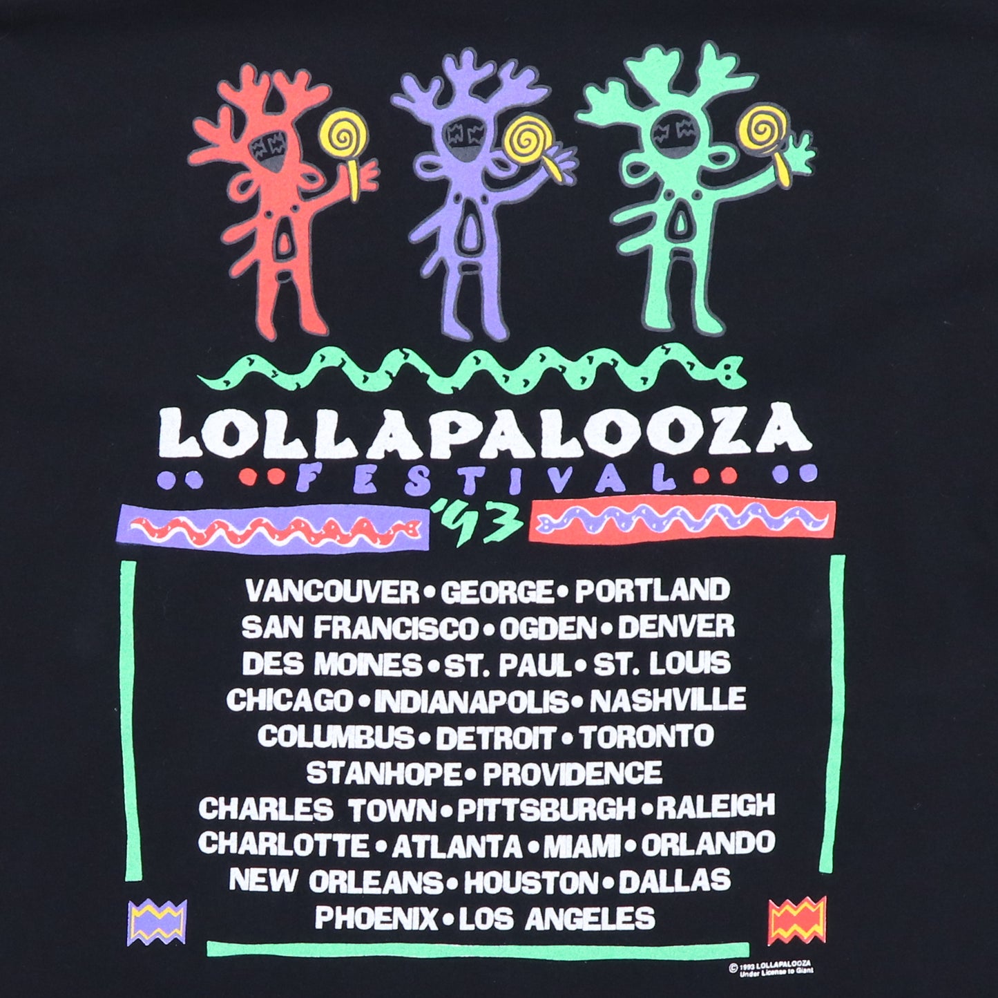 1993 Lollapalooza Music Festival Tour Shirt