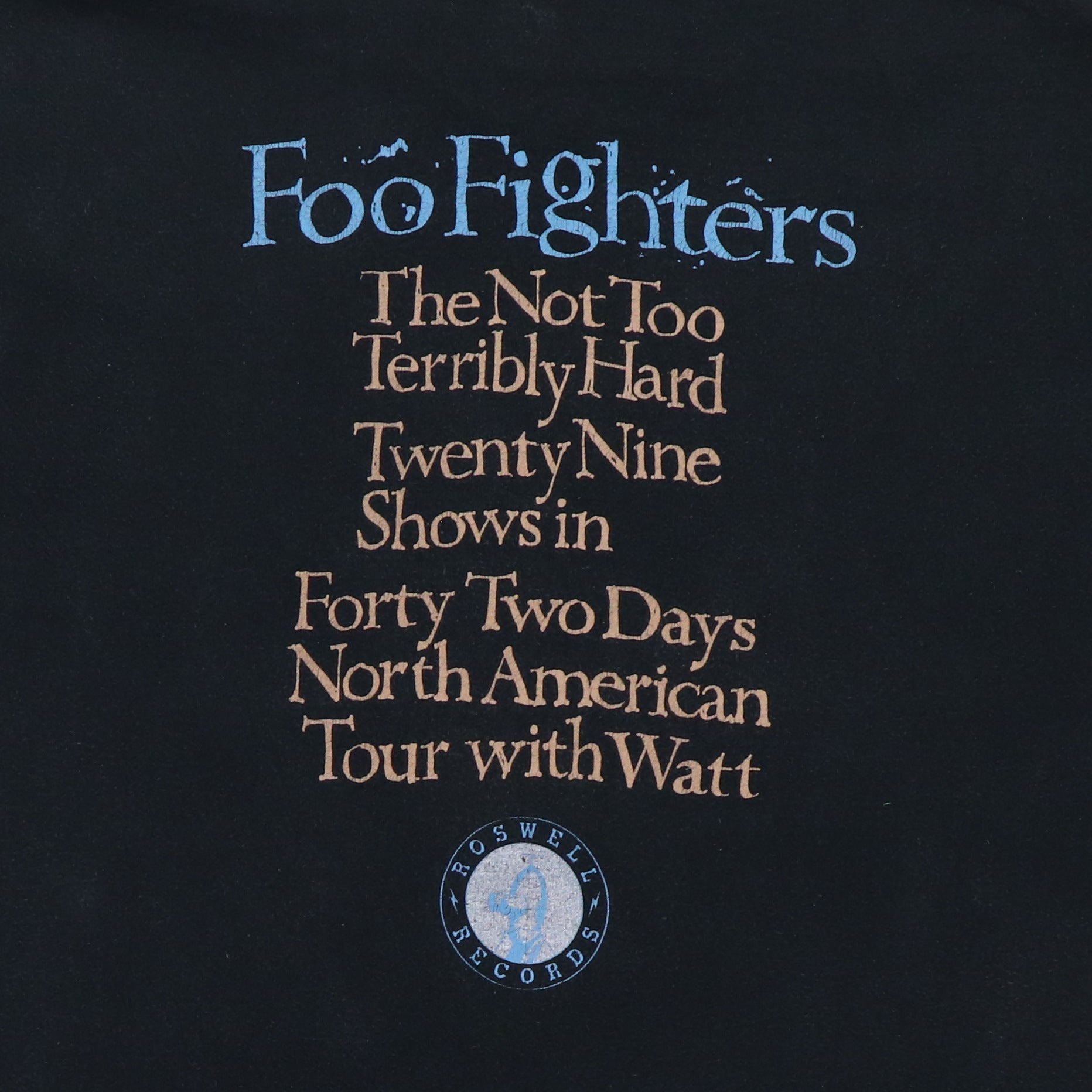 1995 Foo Fighters Roswell Records Tour Shirt | Authentic Vintage
