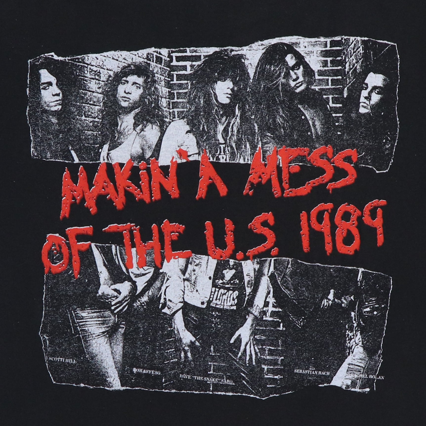 1989 Skid Row Makin A Mess Of The US Tour Shirt | Authentic