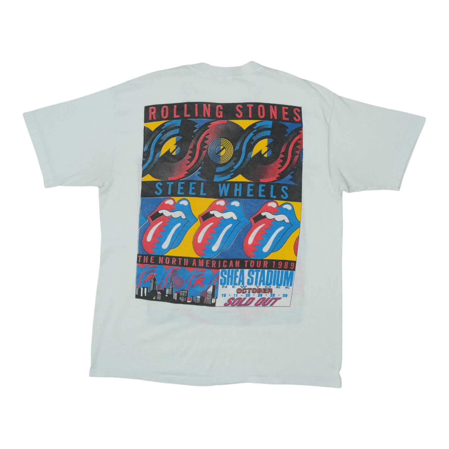 1989 Rolling Stones Shea Stadium Concert Shirt Back