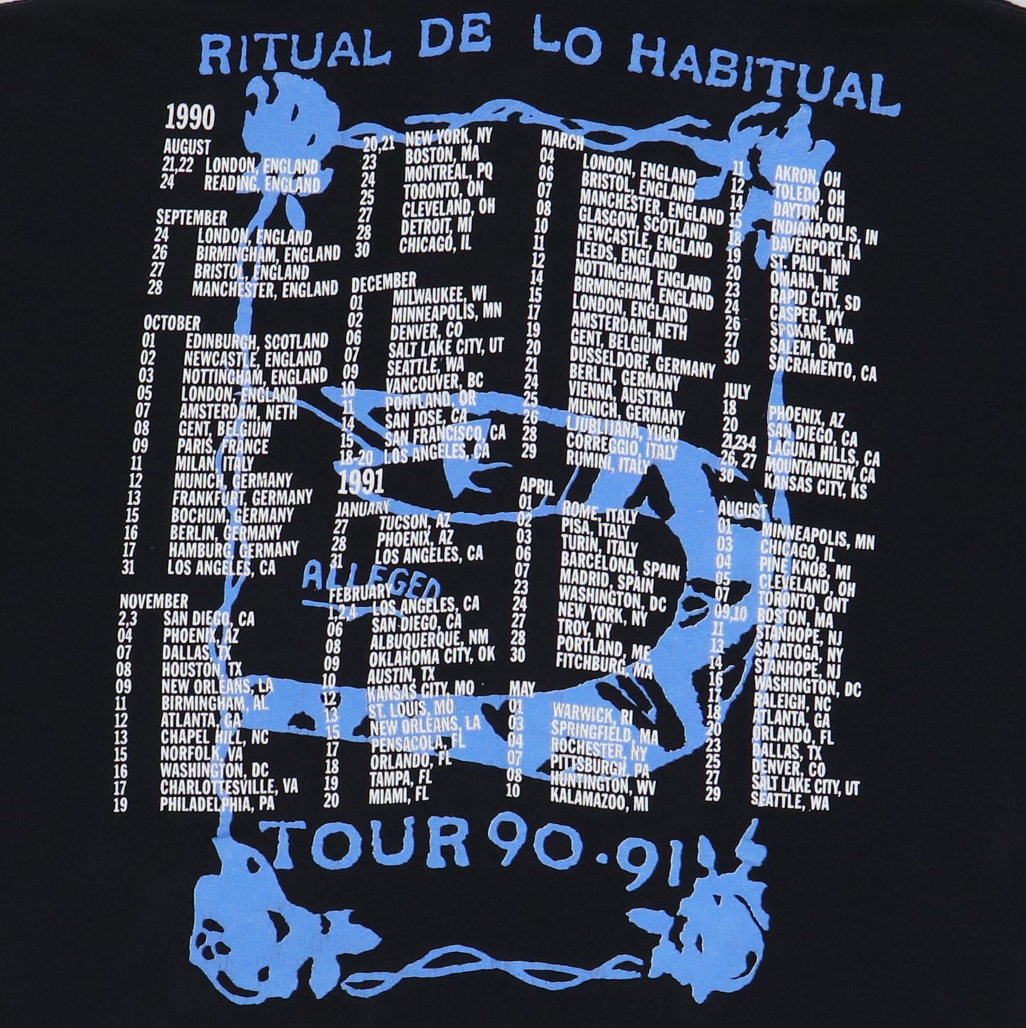 1991 Jane's Addiction Ritual De Lo Habitual Tour shirt