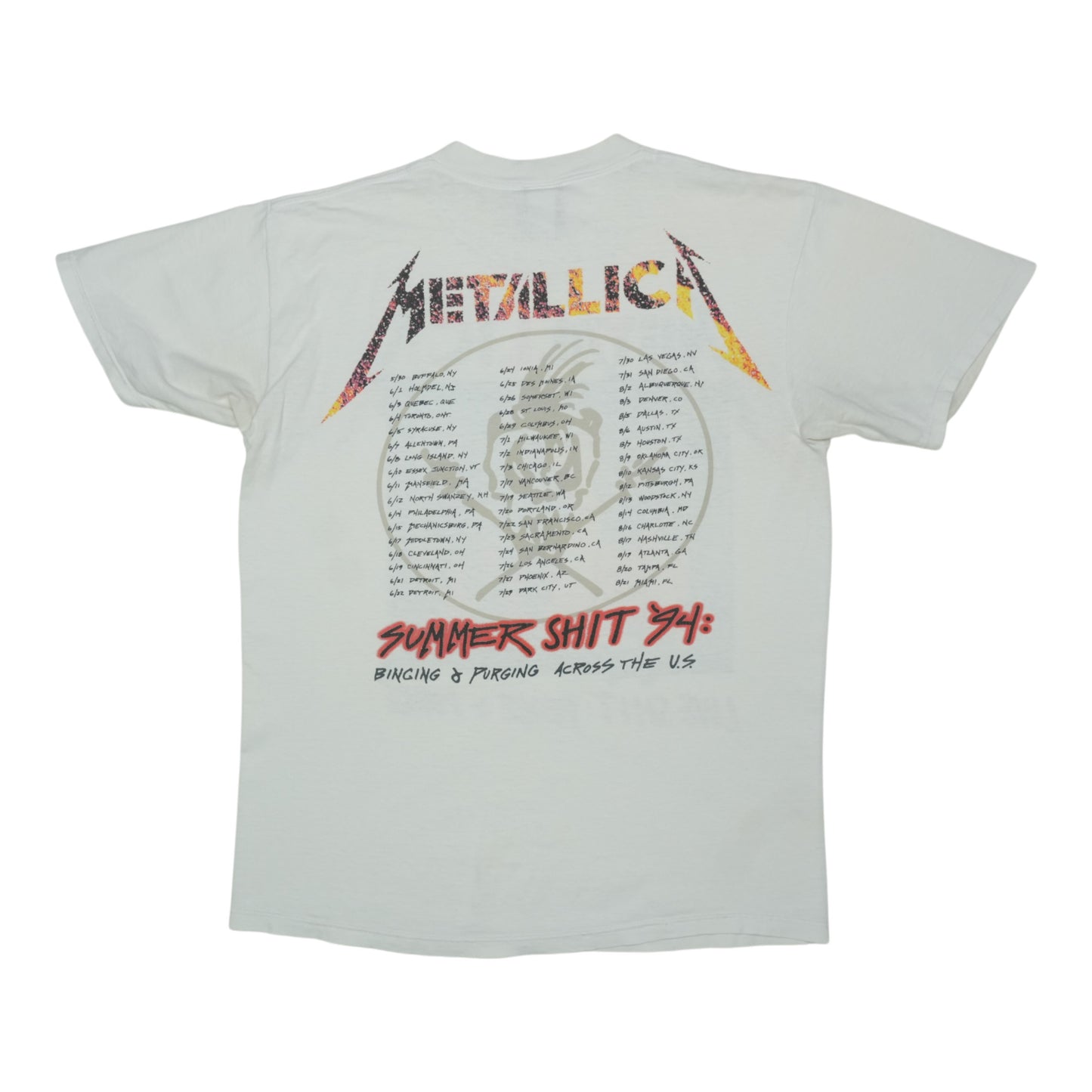 1994 Metallica Binge Purge Tour Shirt