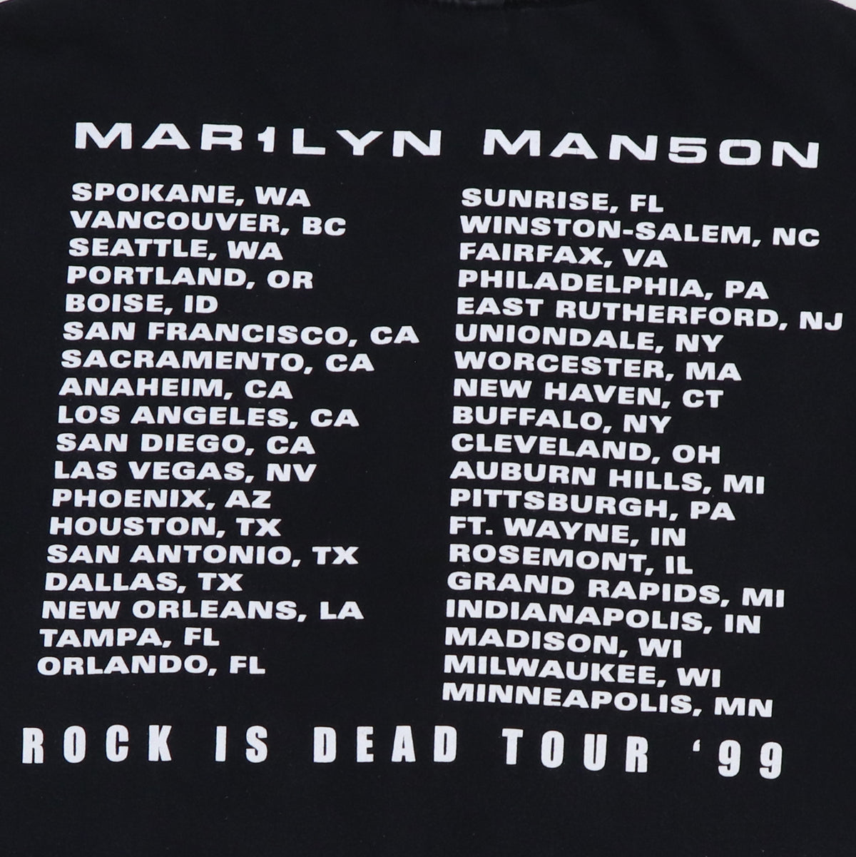 1999 Marilyn Manson Rock Is Dead Tour Shirt | Authentic Vintage 