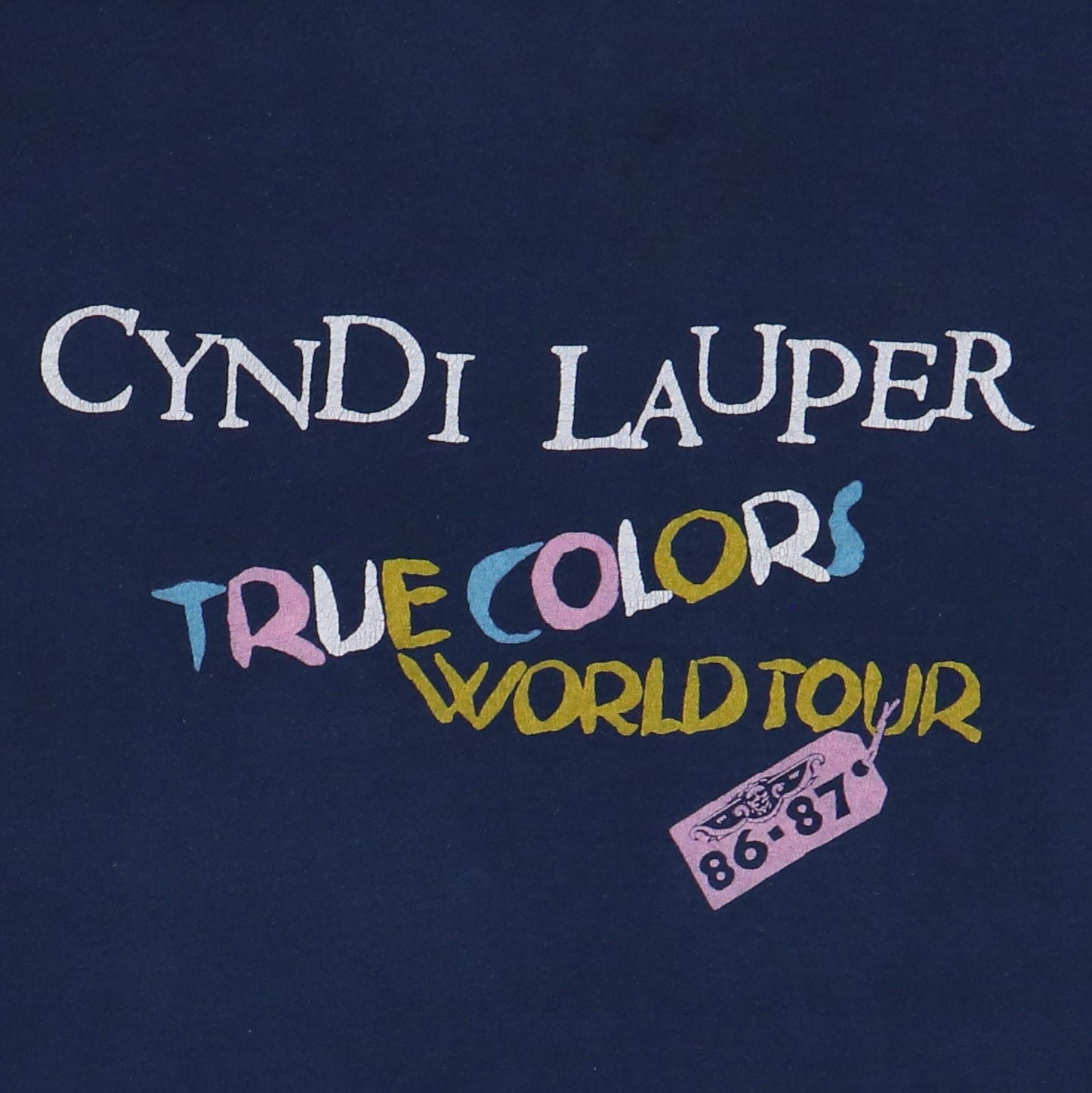 希少Cyndi Lauper True Colors Tシャツ L Vintage 1987 Cyndi Laufer True Colors Tour T-Shirt | 2-sided