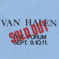 1982 Van Halen The Forum Sold Out Concert Shirt