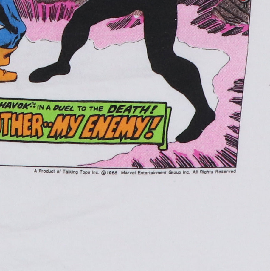 1988 X-Men Marvel My Brother My Enemy Shirt | Authentic Vintage