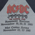 1981 ACDC For Those About To Rock Tour Jersey Shirt