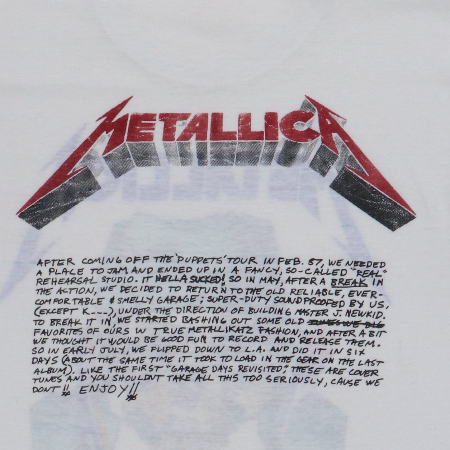 1987 Metallica Crash Course In Brain Surgery Shirt