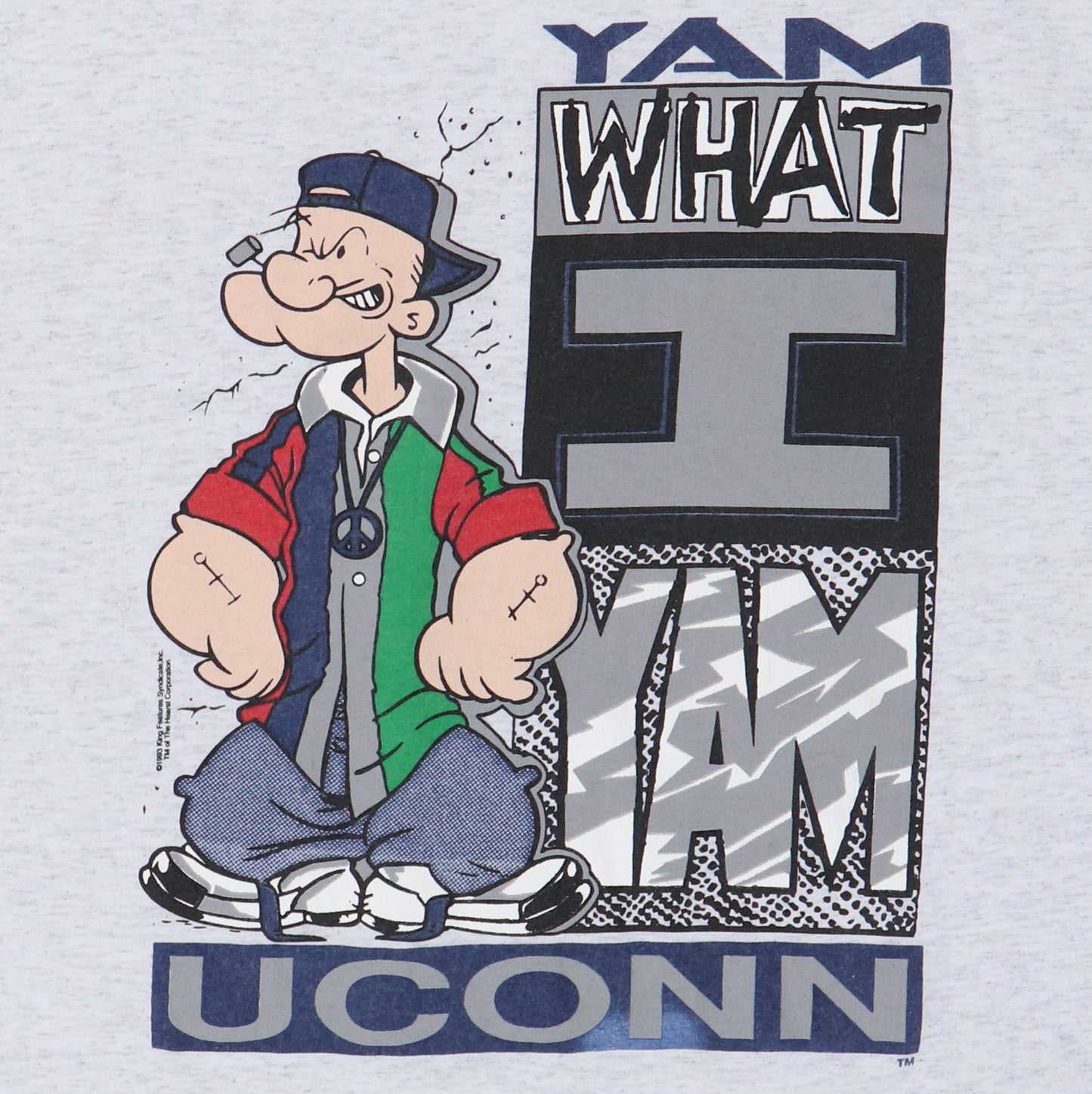 1993 Popeye Yam What I Yam Uconn Shirt