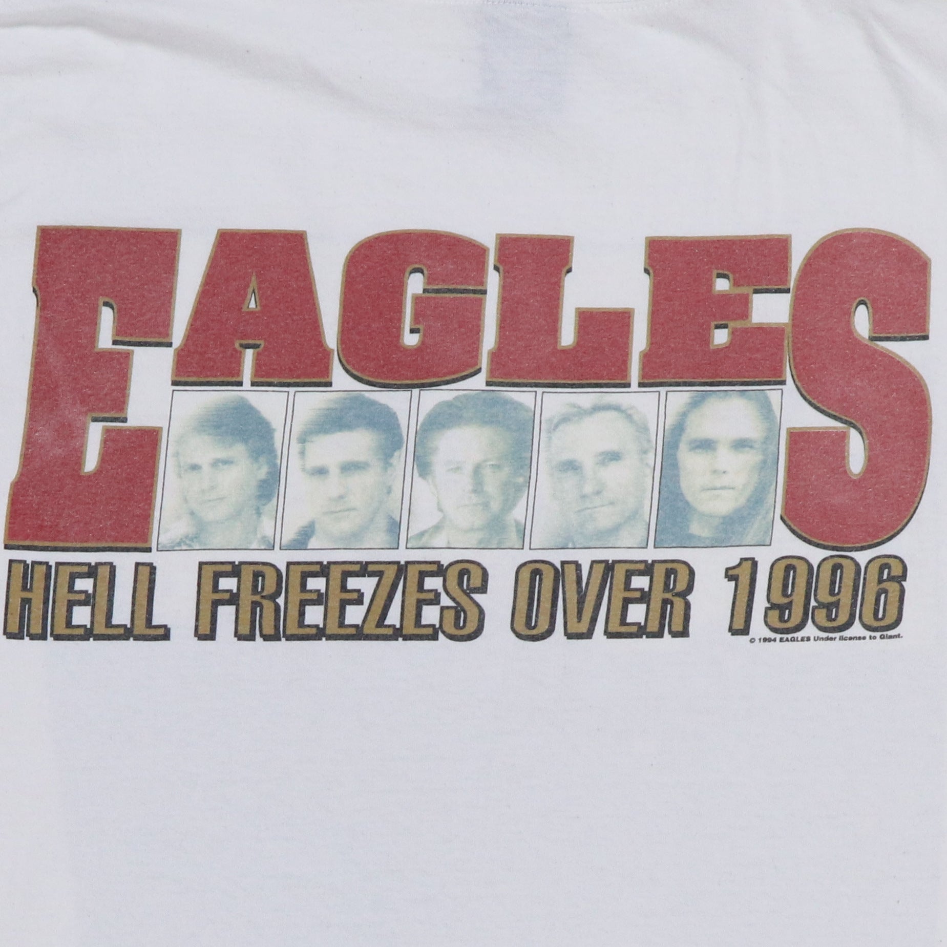 Original vintage 1996 Eagles Hell Freezes Over Tour Shirt
