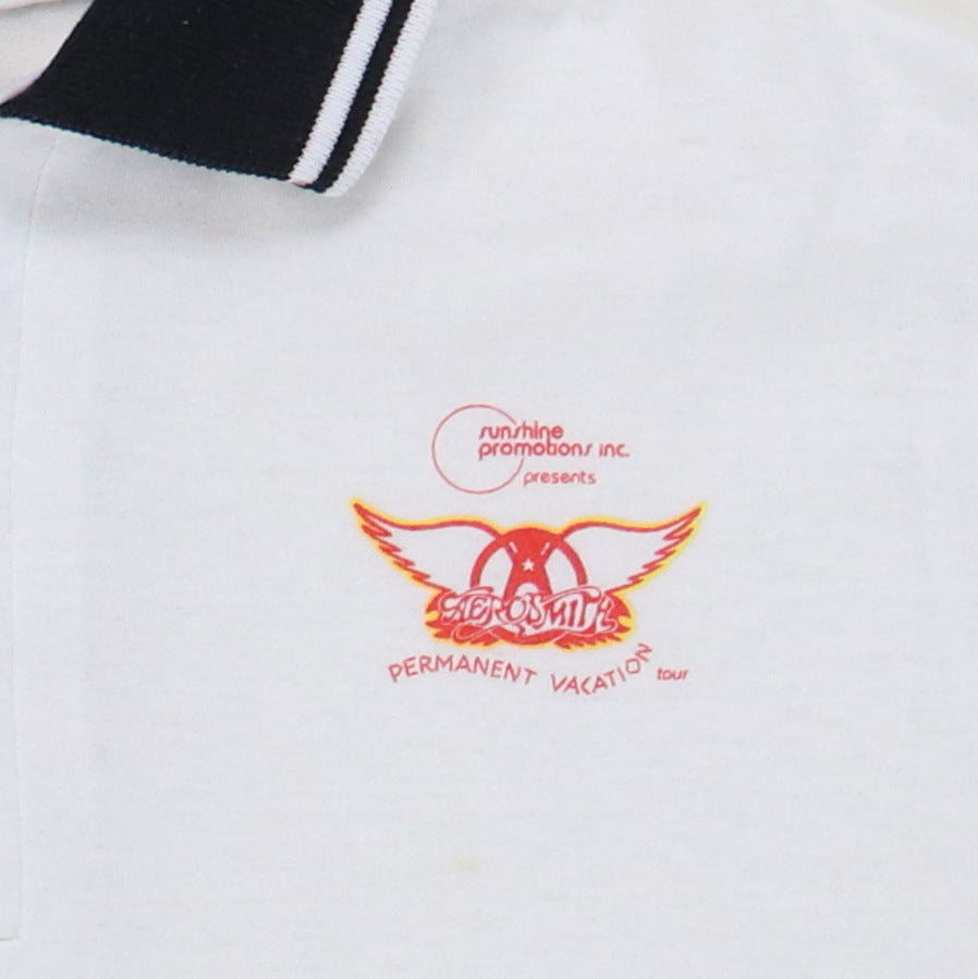 1987 Aerosmith Permanent Vacation Tour Crew Polo Shirt