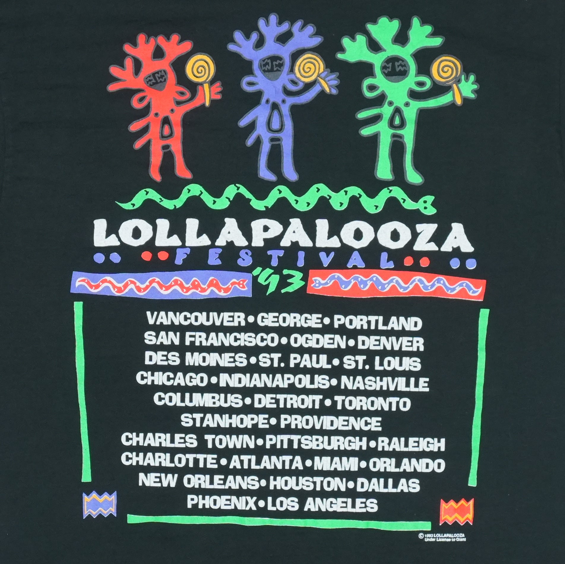 1993 Lollapalooza Music Festival Tour Shirt | Authentic Vintage