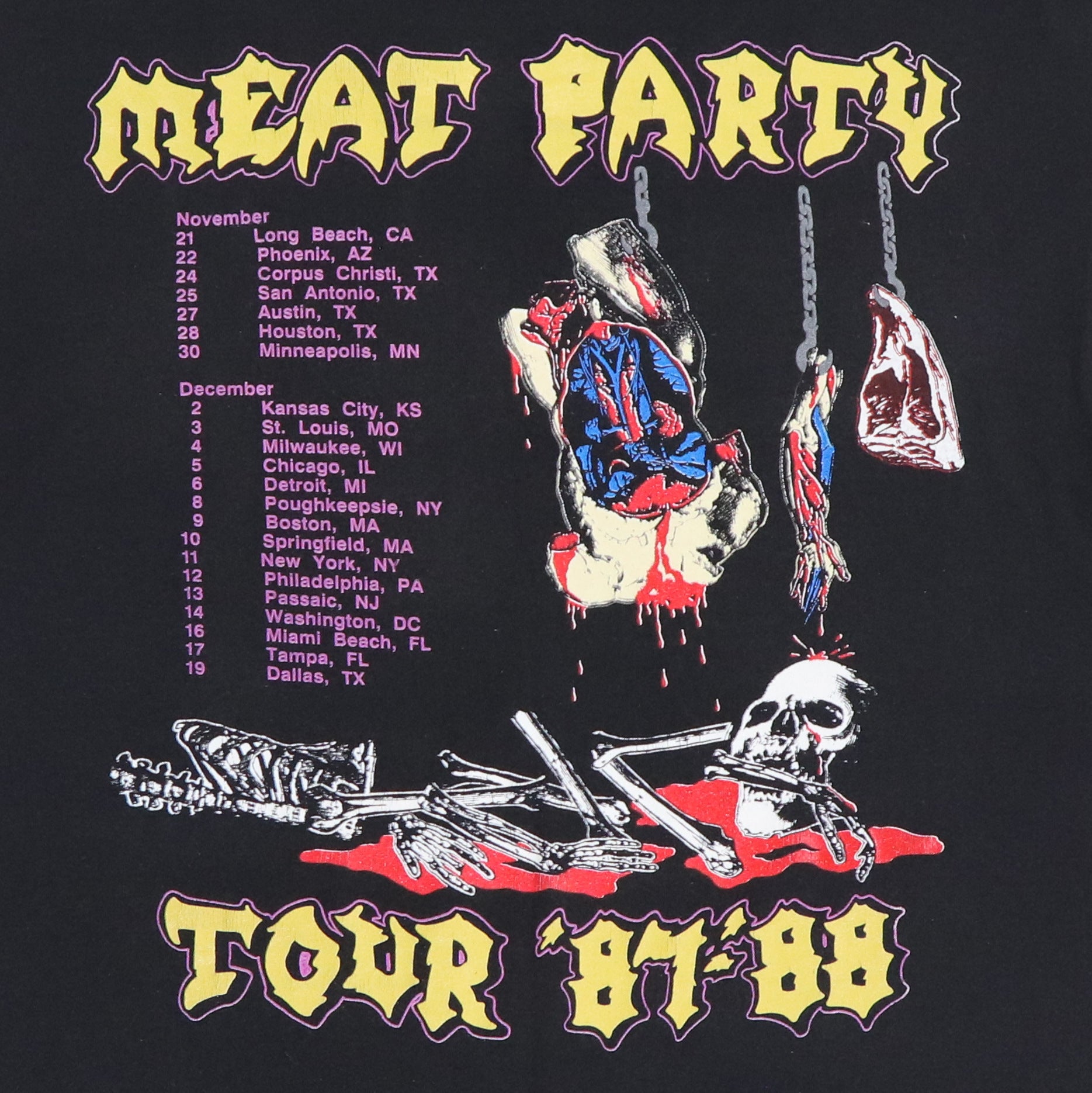 1987 Exodus Meat Party Tour Shirt | Authentic Vintage Tee – WyCo