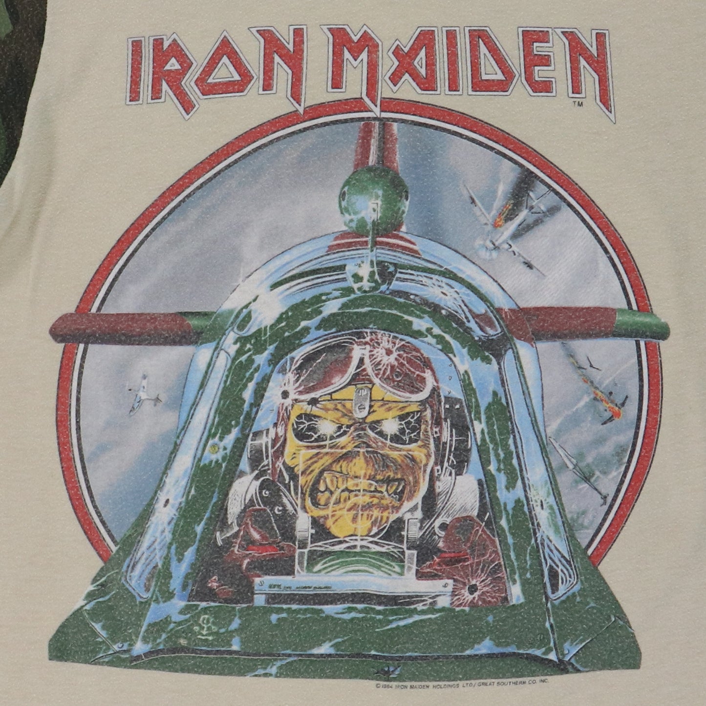 1984 Iron Maiden Aces High Camo Sleeve Shirt