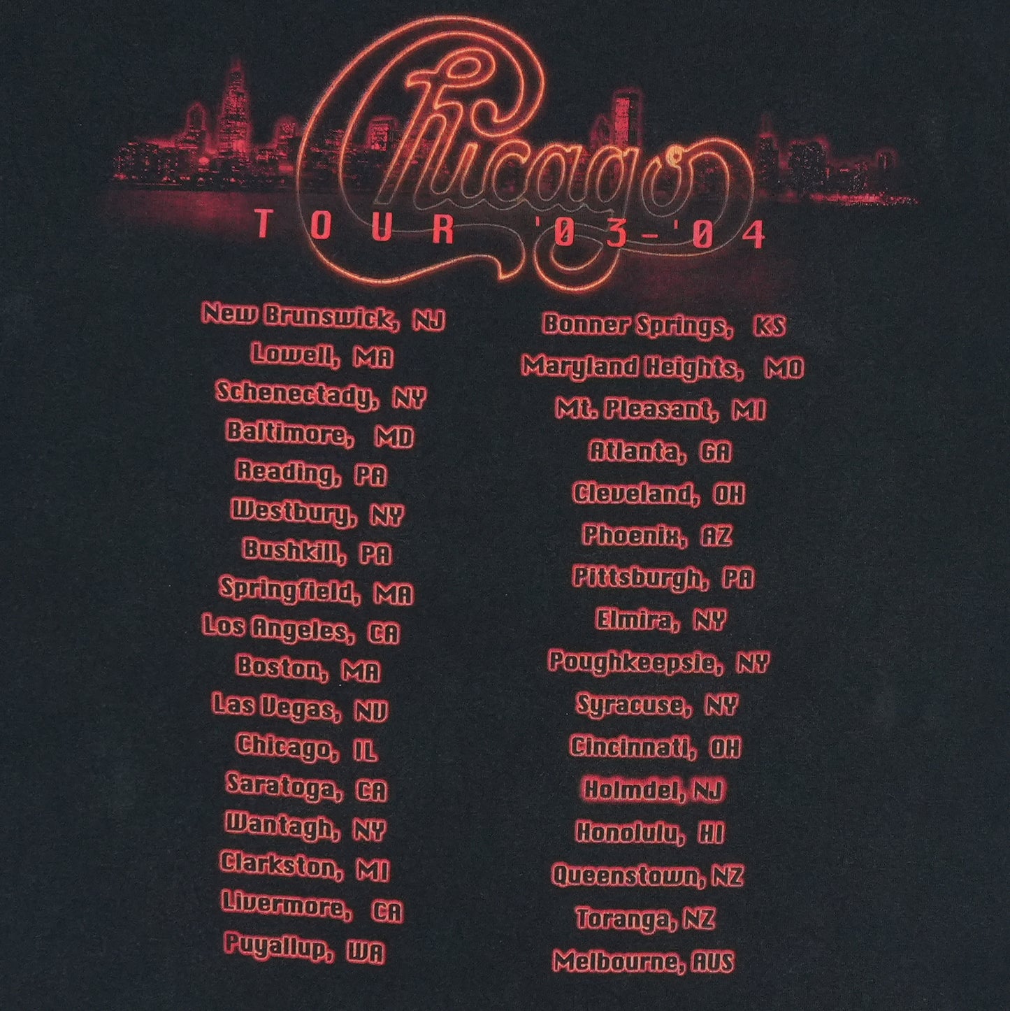 2003 Chicago Tour Shirt