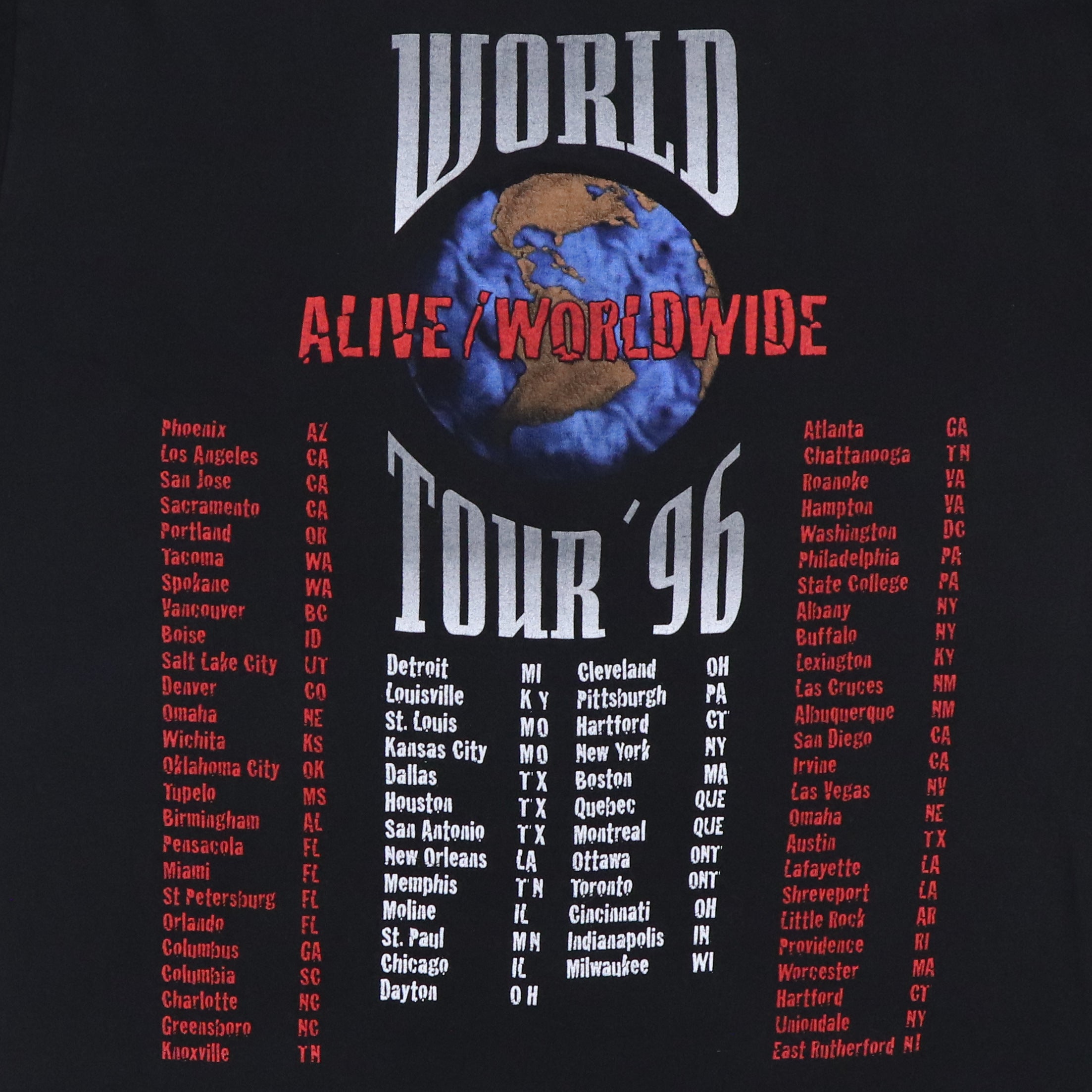 1996 Kiss World Alive Tour Shirt | Authentic Vintage Tee – WyCo