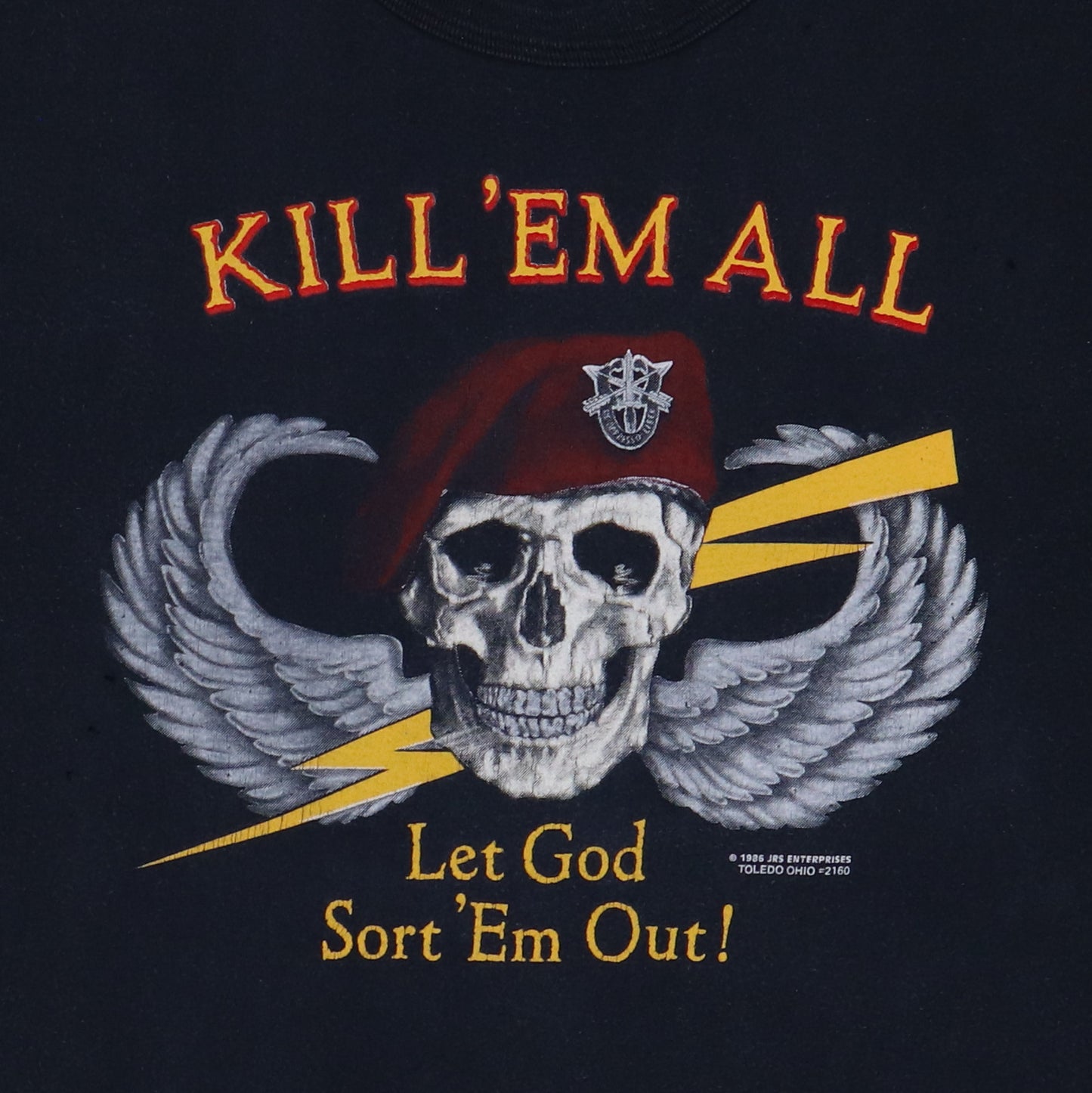1980s Kill Em All Let God Sort Em Out Shirt