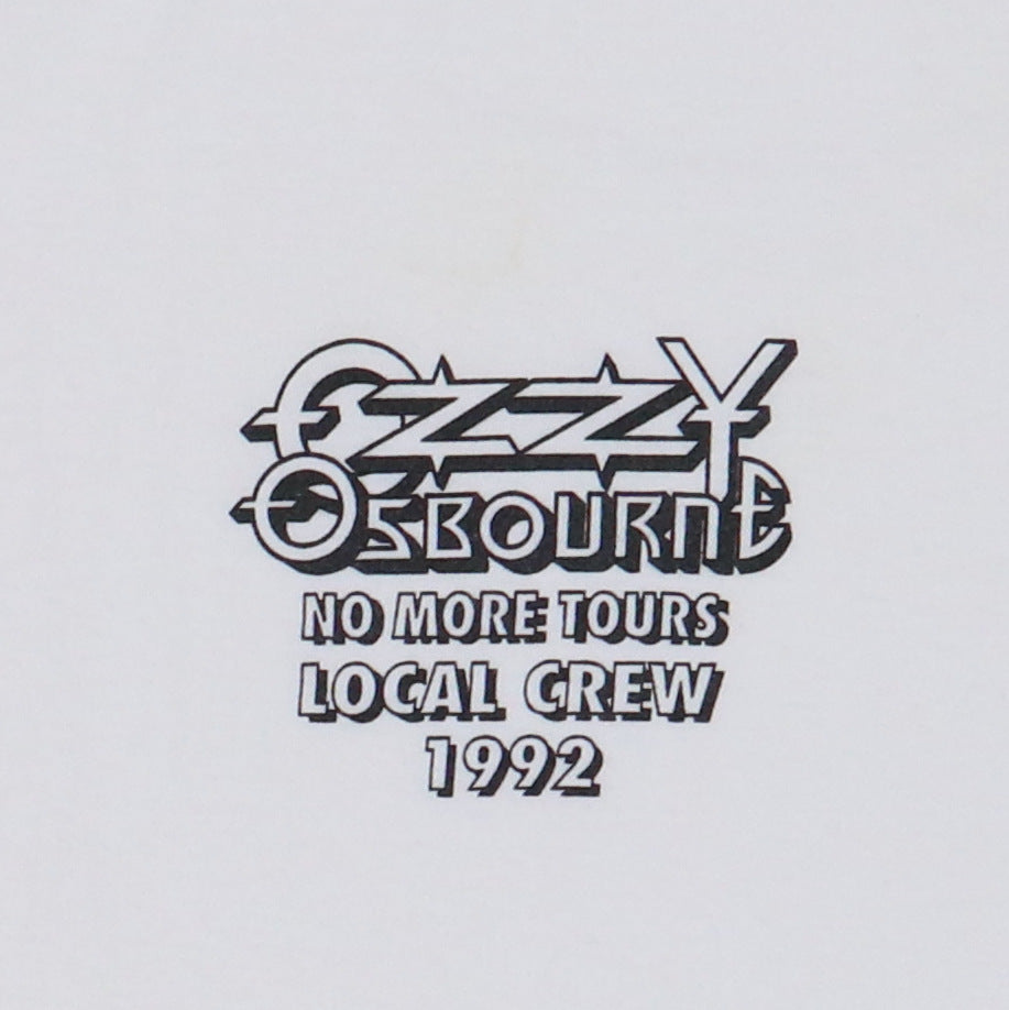 1992 Ozzy Osbourne No More Tours Local Crew Tour Shirt