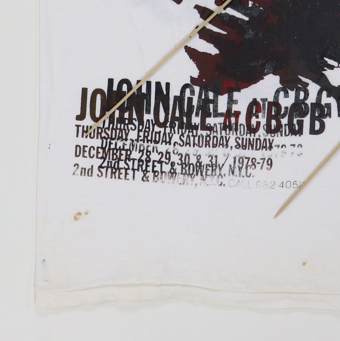 1978 John Cale CBGB Concert Shirt