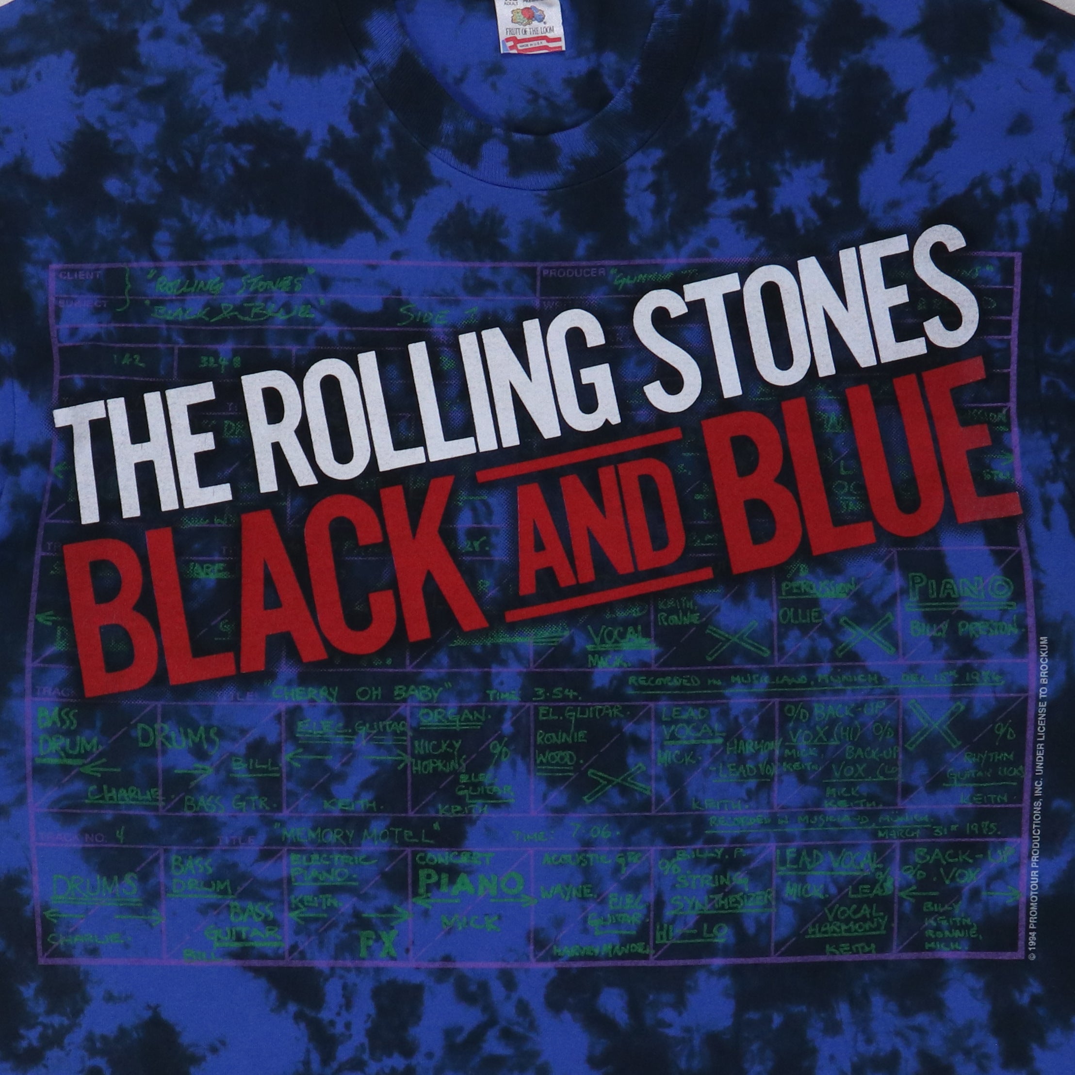 1998 Rolling Stones Black And Blue Tour Shirt | Authentic Vintage