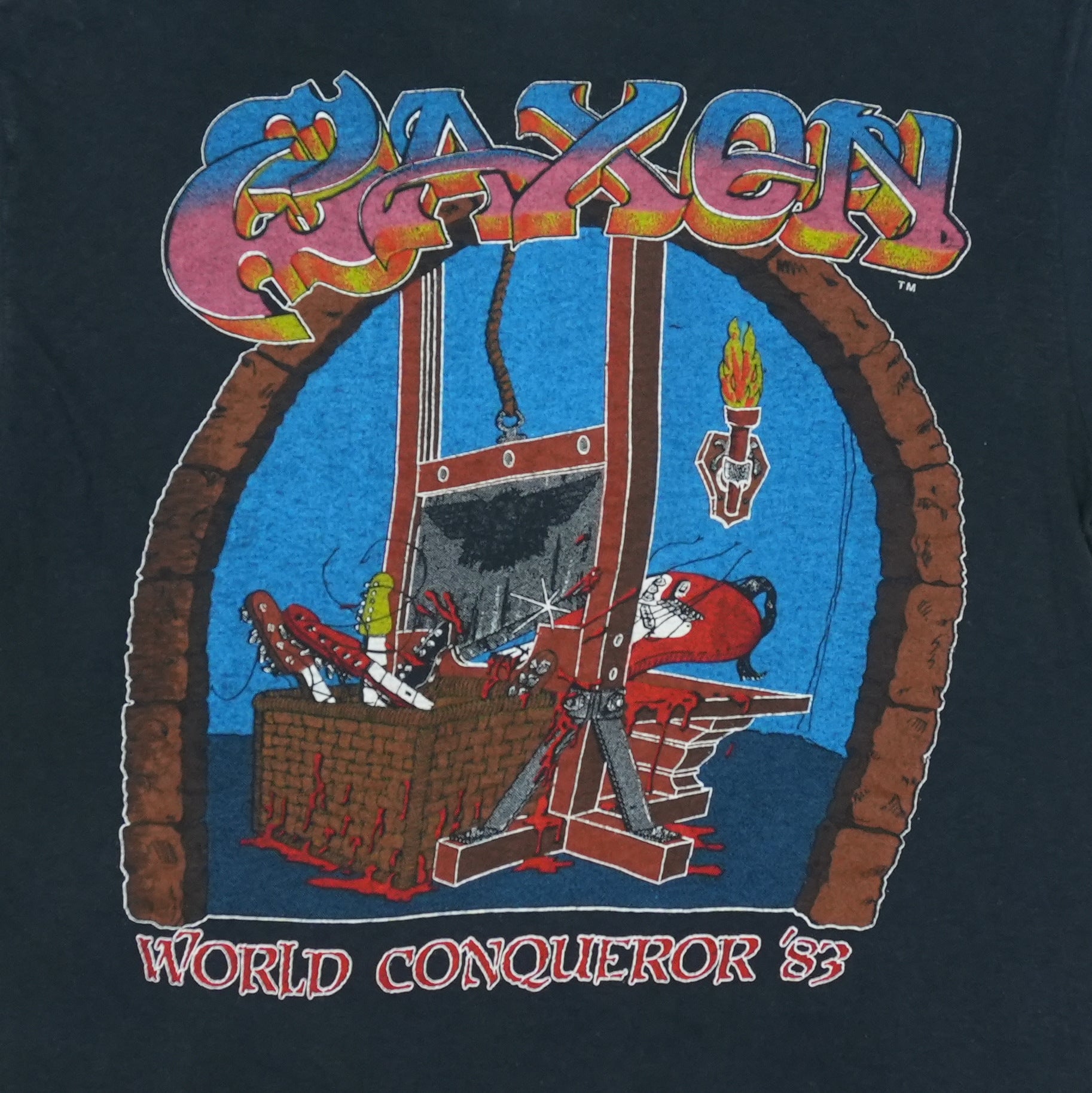 1983 Saxon World Conquerer Tour Shirt | Authentic Vintage Tee