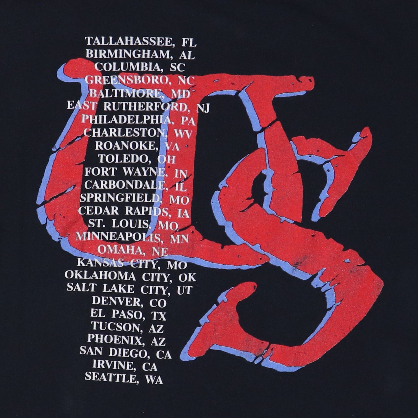 1990 Whitesnake Tour Shirt Detail